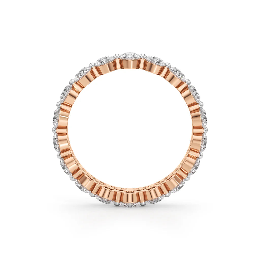 Double Row Pave & Bezel Set Diamond Eternity Band