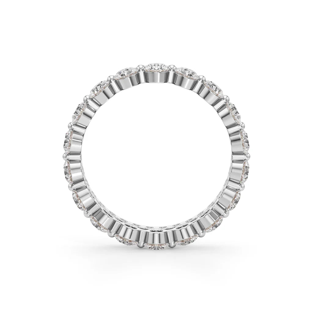 Double Row Pave & Bezel Set Diamond Eternity Band