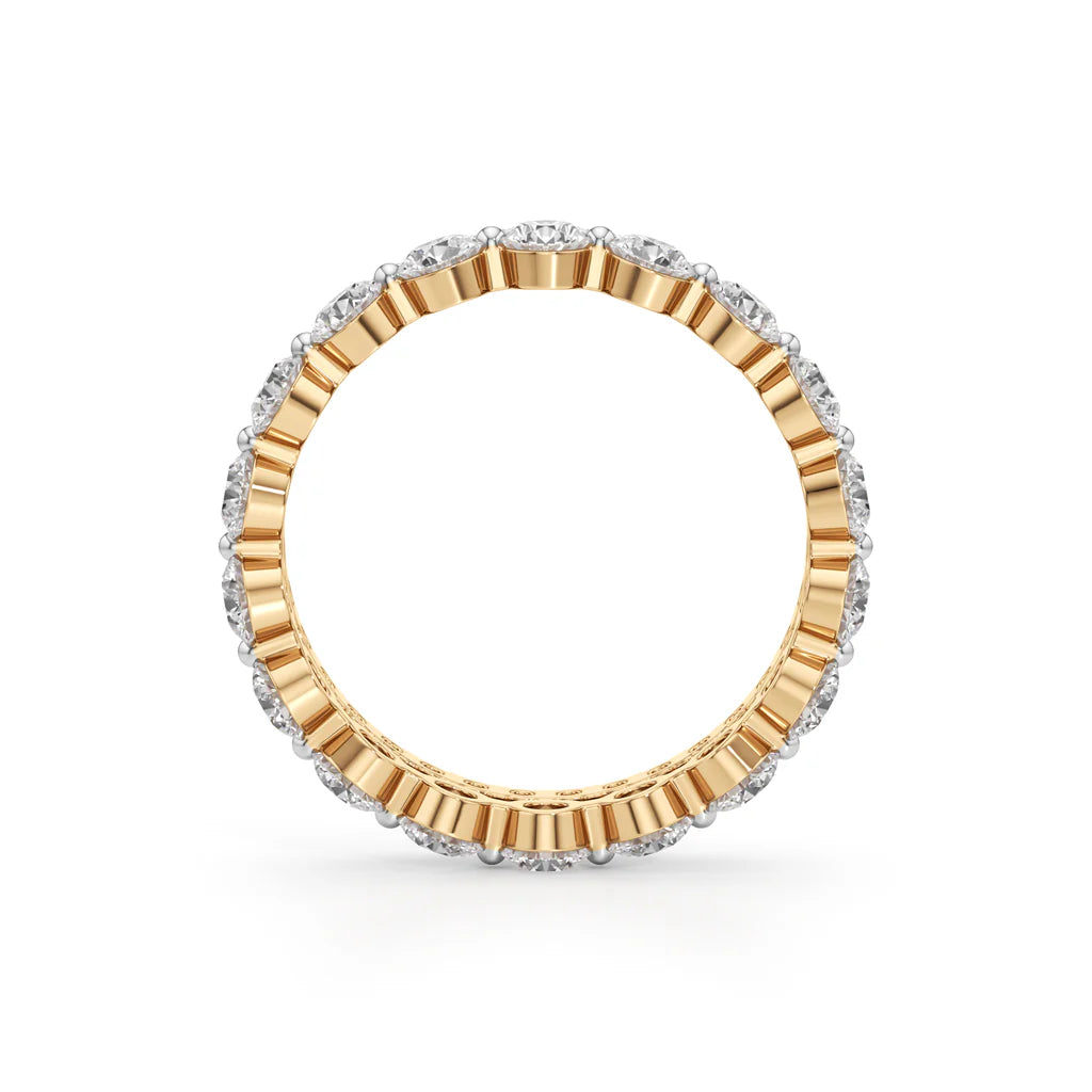 Double Row Pave & Bezel Set Diamond Eternity Band