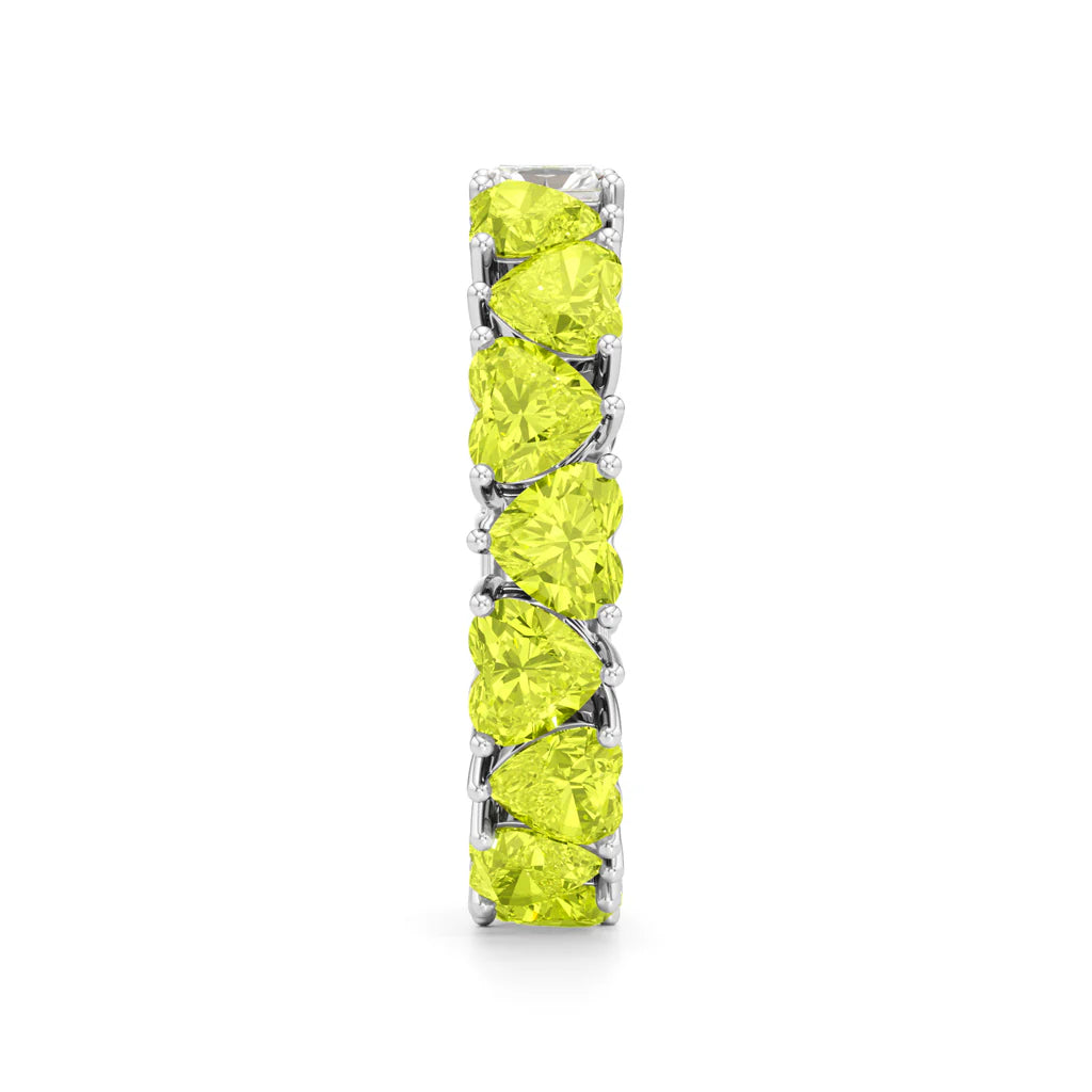 Dual-Tone Heart & Radiant Cut Eternity Band