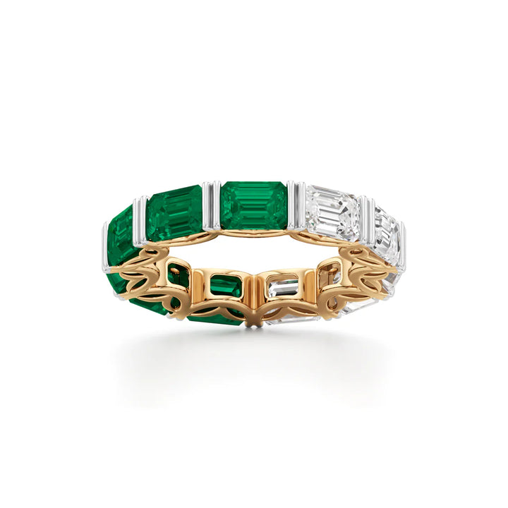 Emerald & Diamond Eternity Band