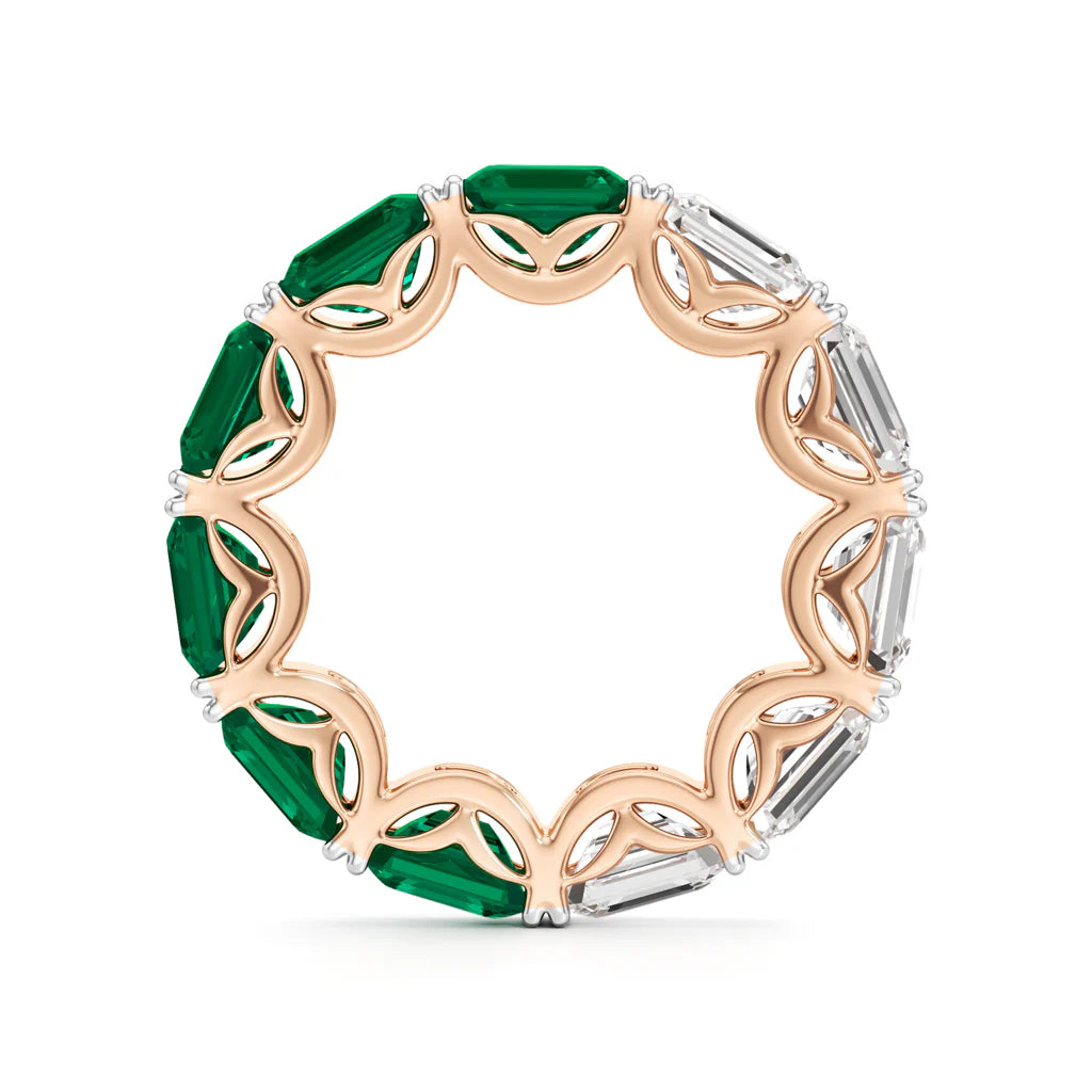 Emerald & Diamond Eternity Band
