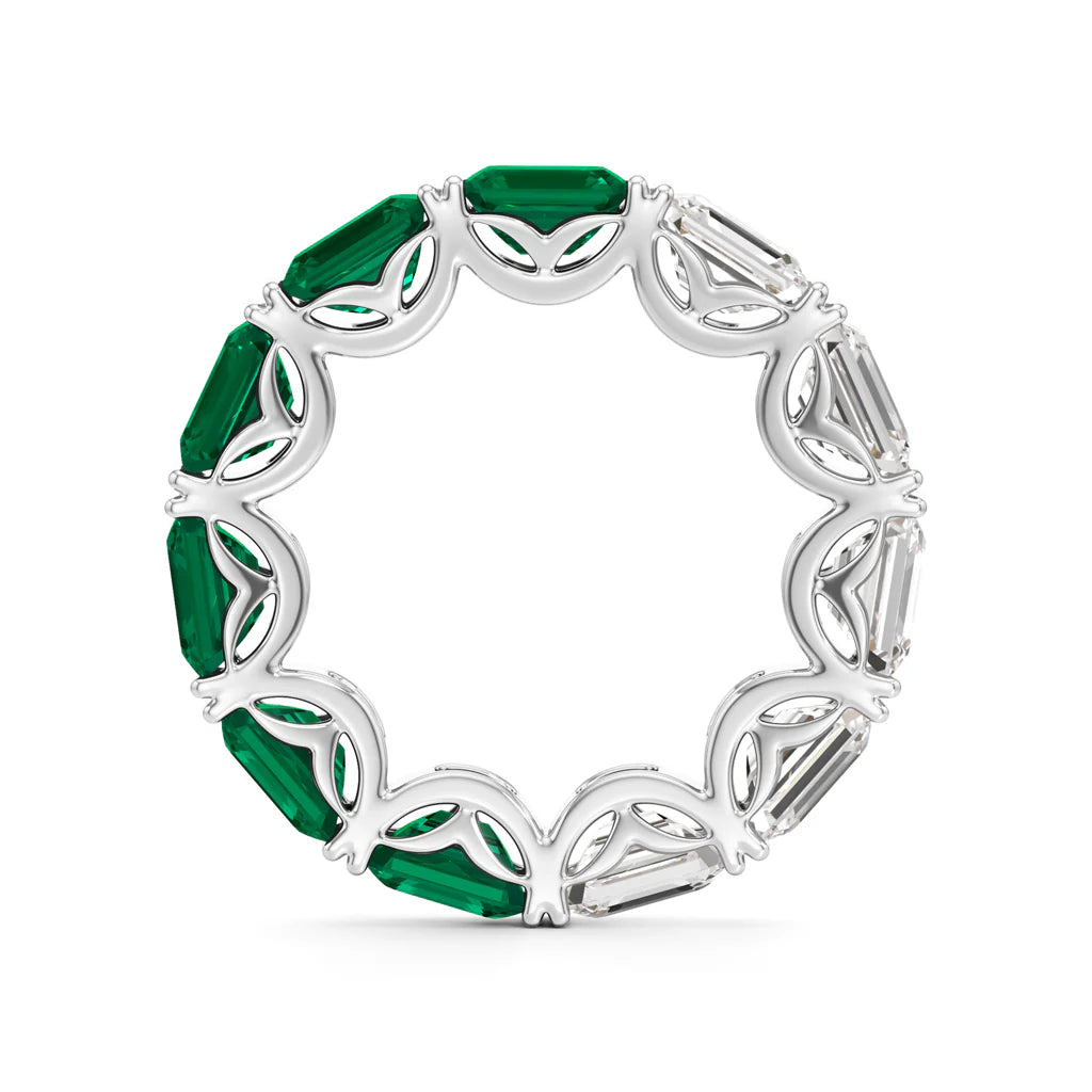 Emerald & Diamond Eternity Band