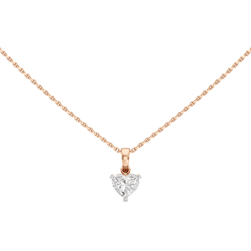 1Ct Heart Shape Solitaire Pendants