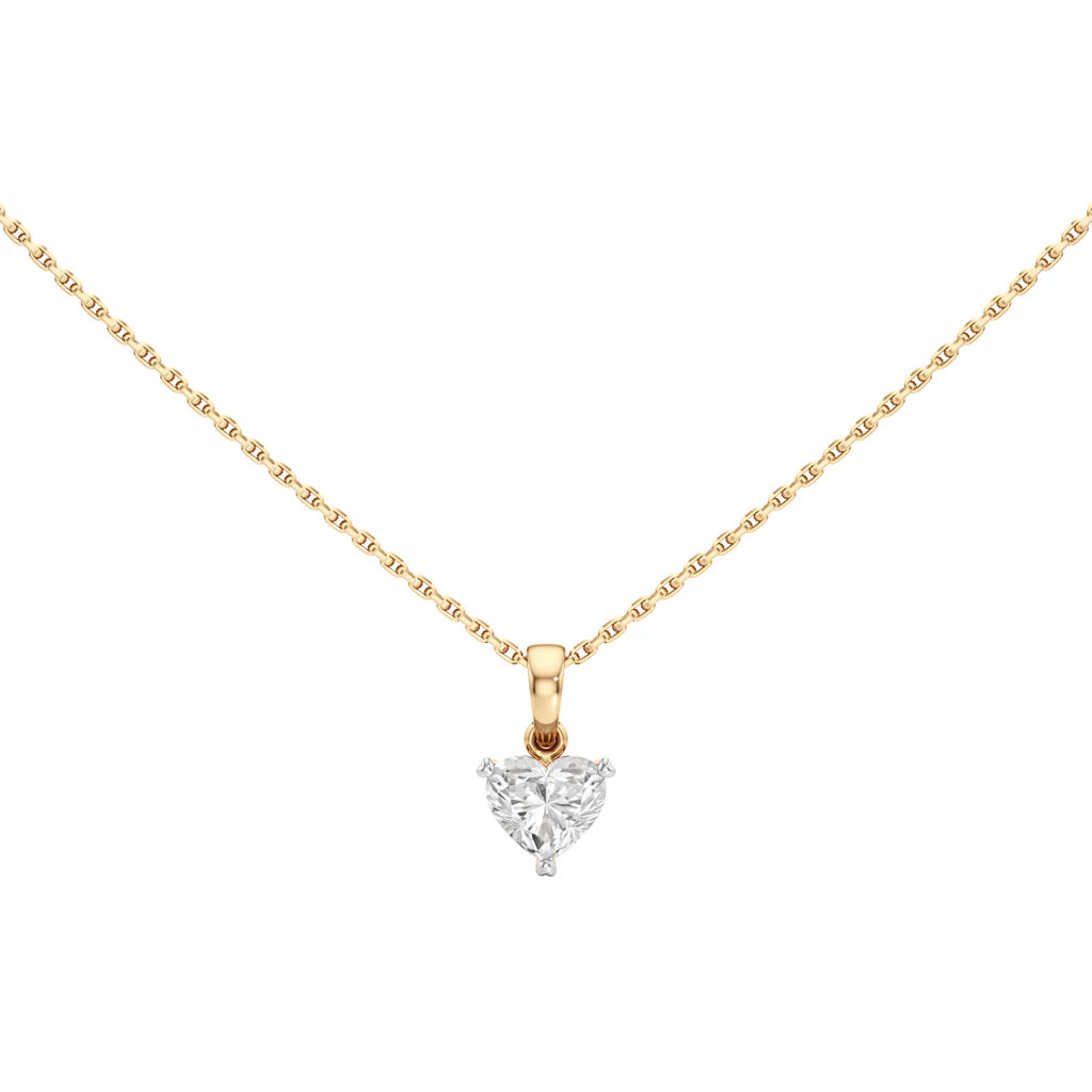 1Ct Heart Shape Solitaire Pendants