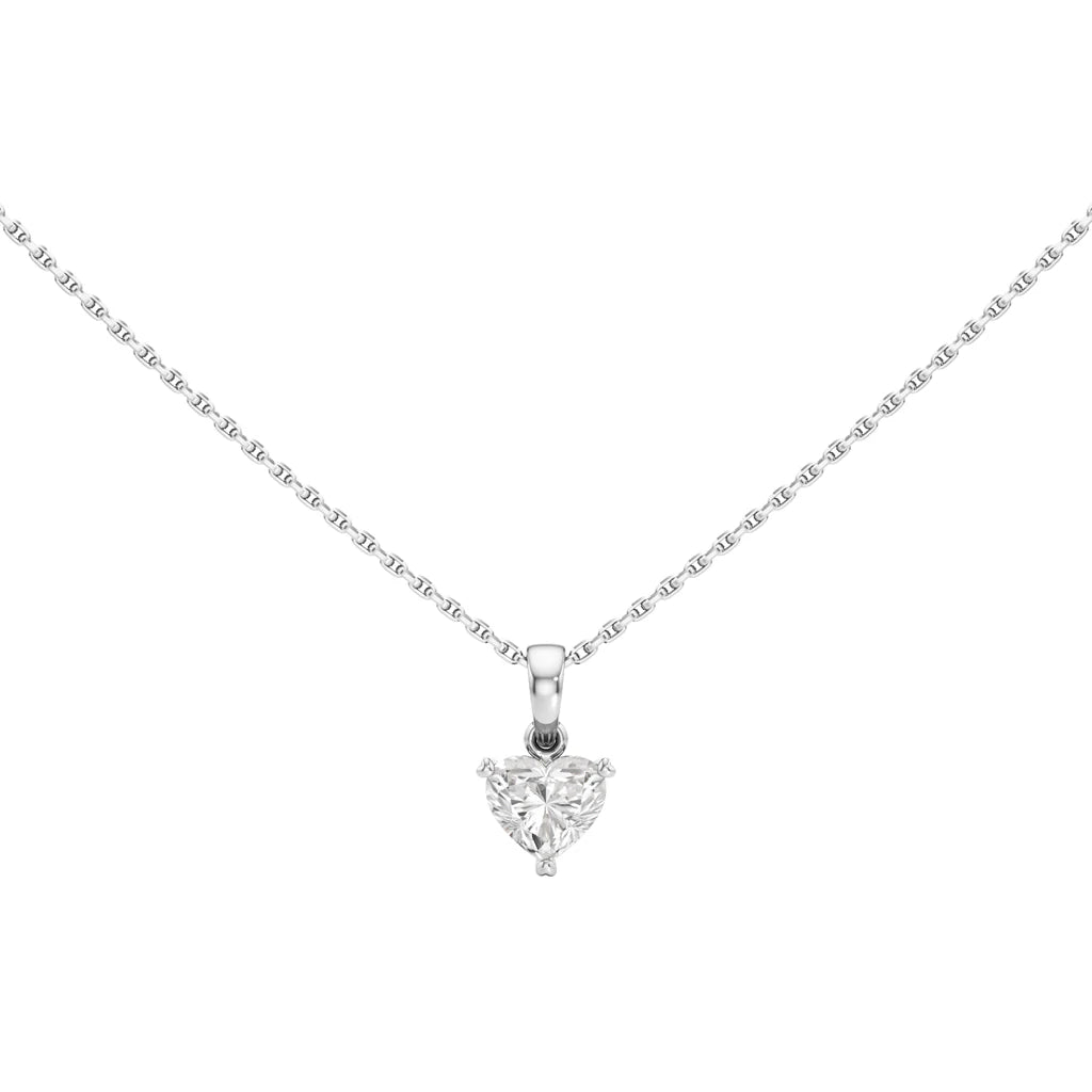 1Ct Heart Shape Solitaire Pendants