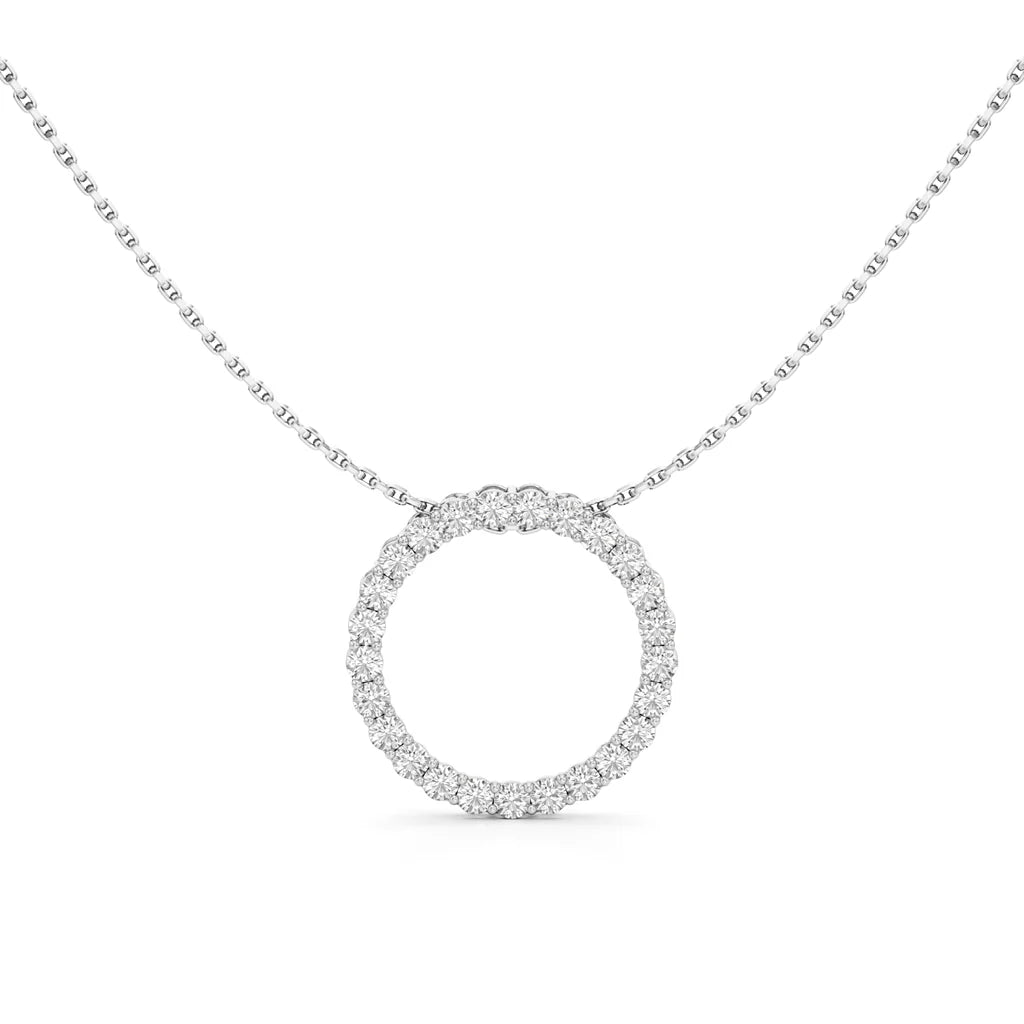 Circle Diamond Pendant Necklace