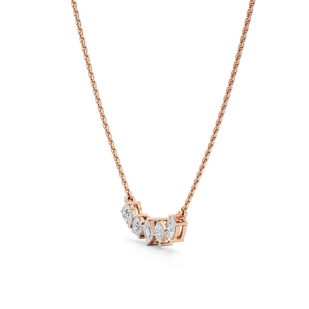 5 Cut Diamond Bar Necklace