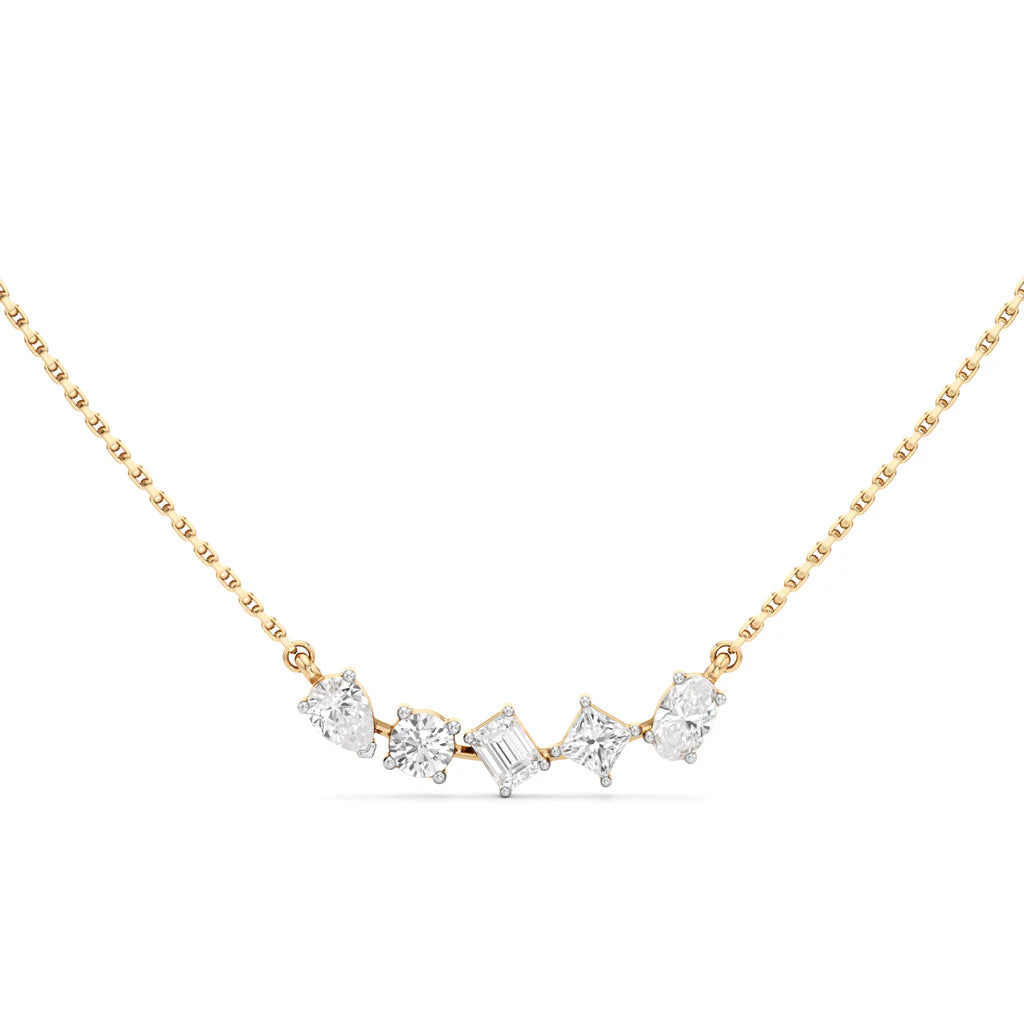 5 Cut Diamond Bar Necklace