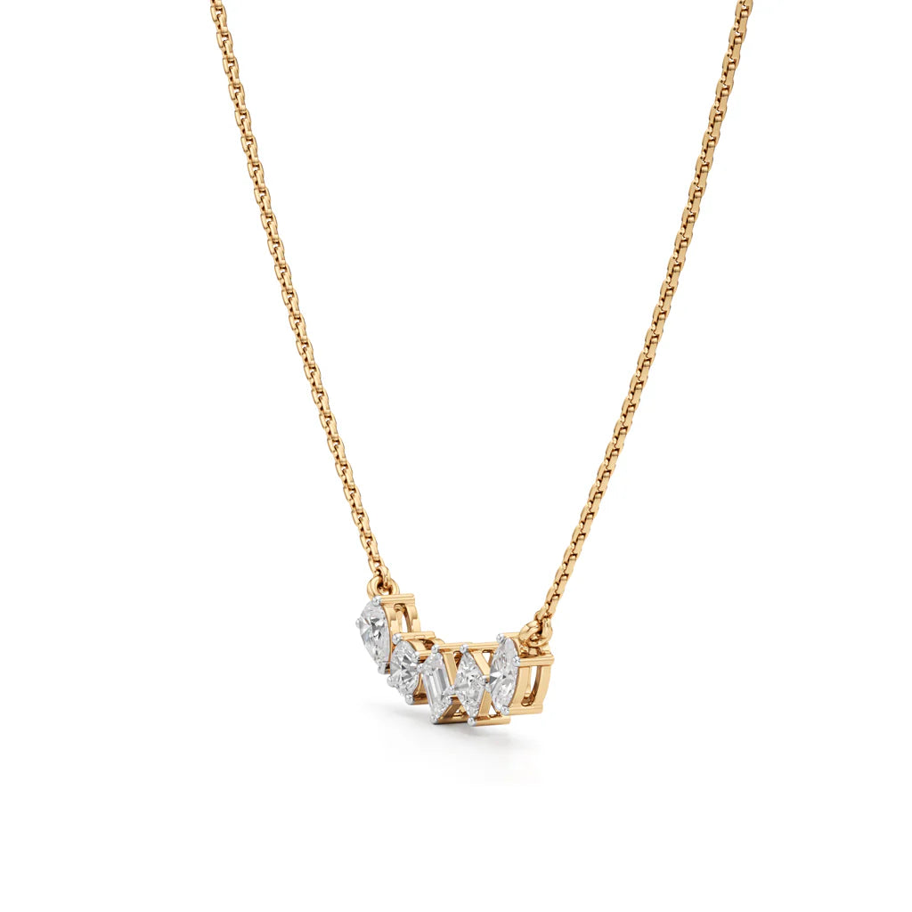 5 Cut Diamond Bar Necklace