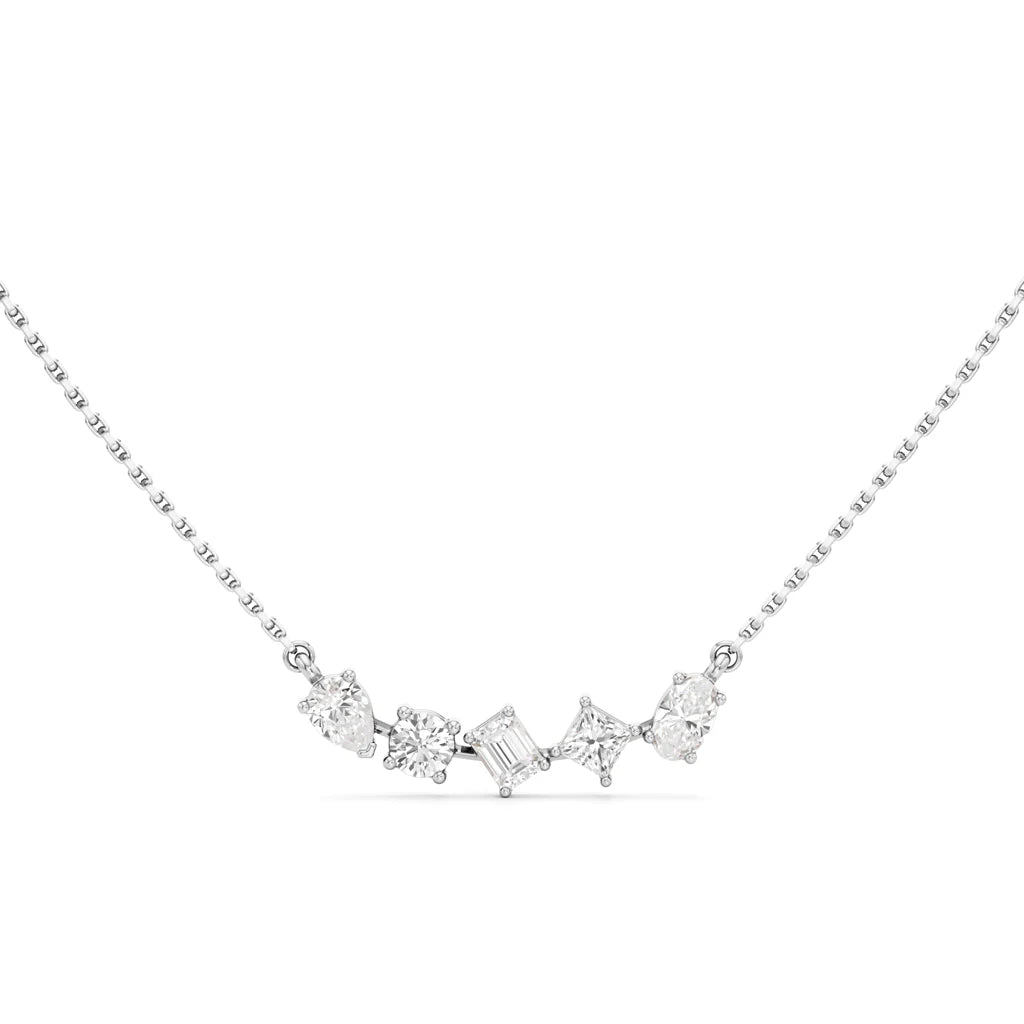 5 Cut Diamond Bar Necklace