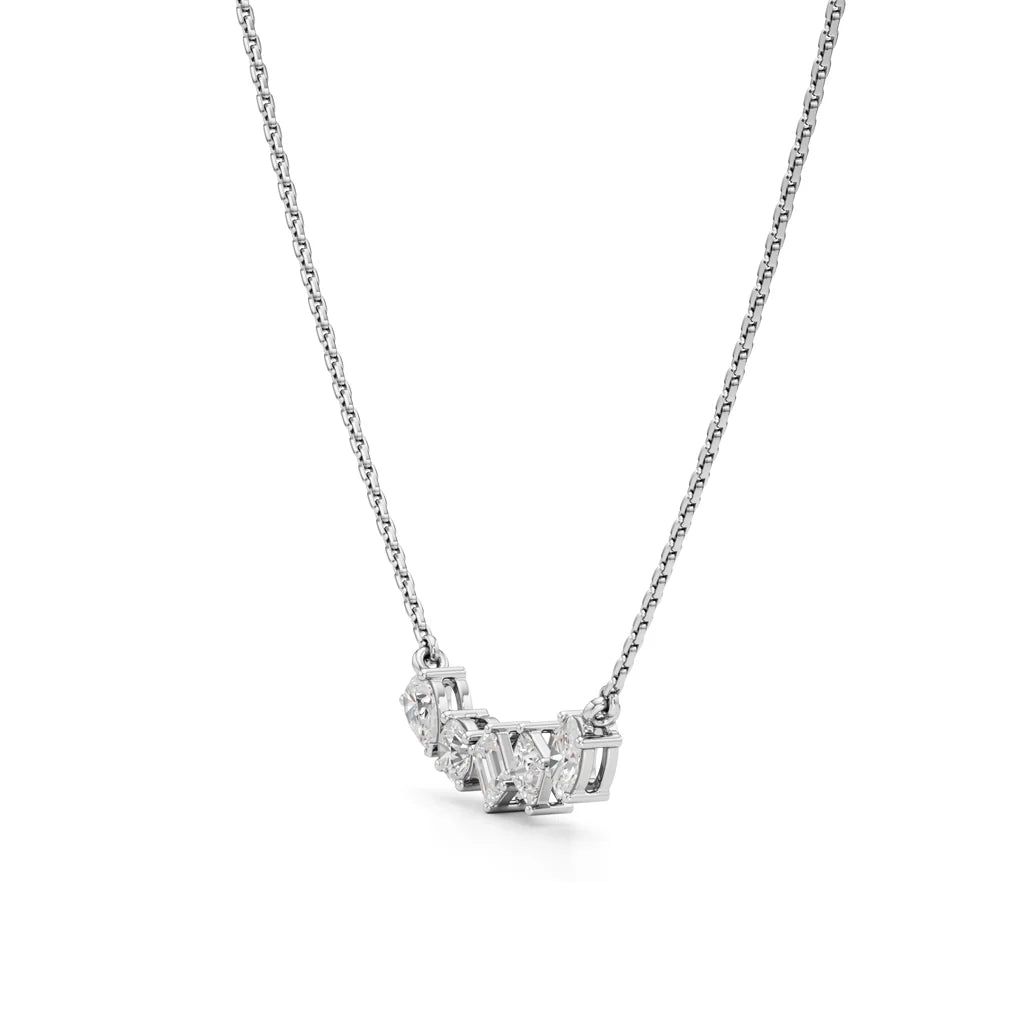 5 Cut Diamond Bar Necklace