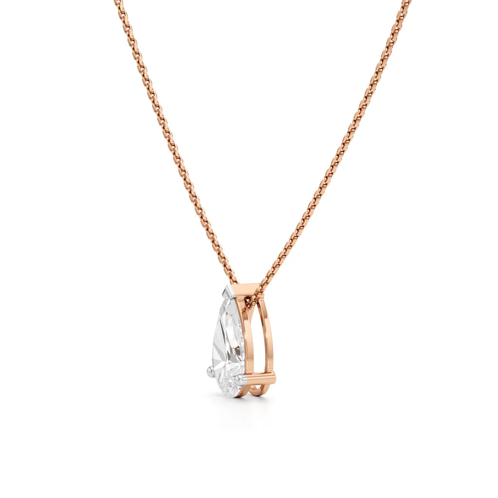 Pear-Cut Solitaire Pendant Necklace