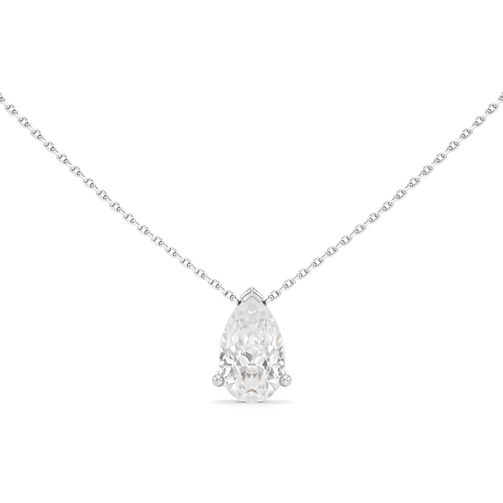 Pear-Cut Solitaire Pendant Necklace