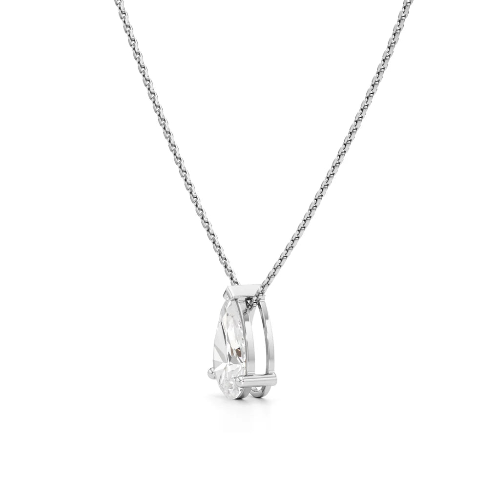 Pear-Cut Solitaire Pendant Necklace