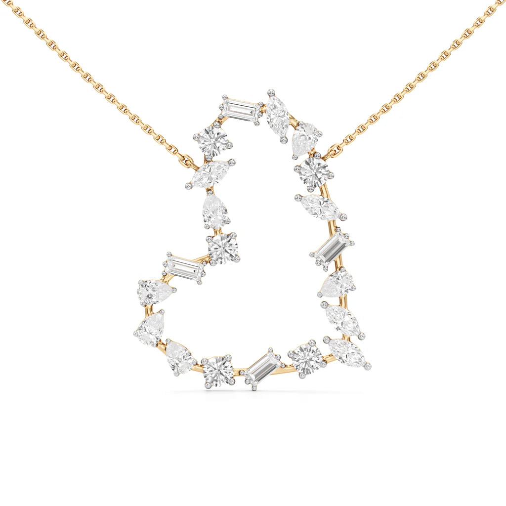 Multi Shape Open Heart Pendant