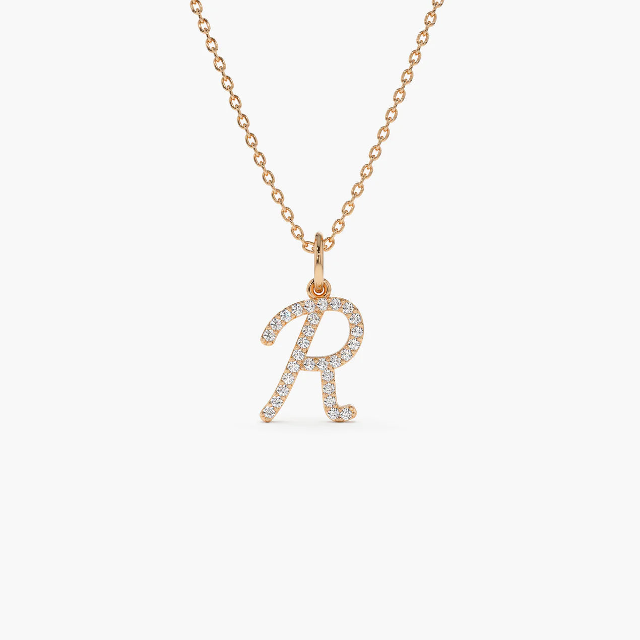Diamond Script Initial Necklace
