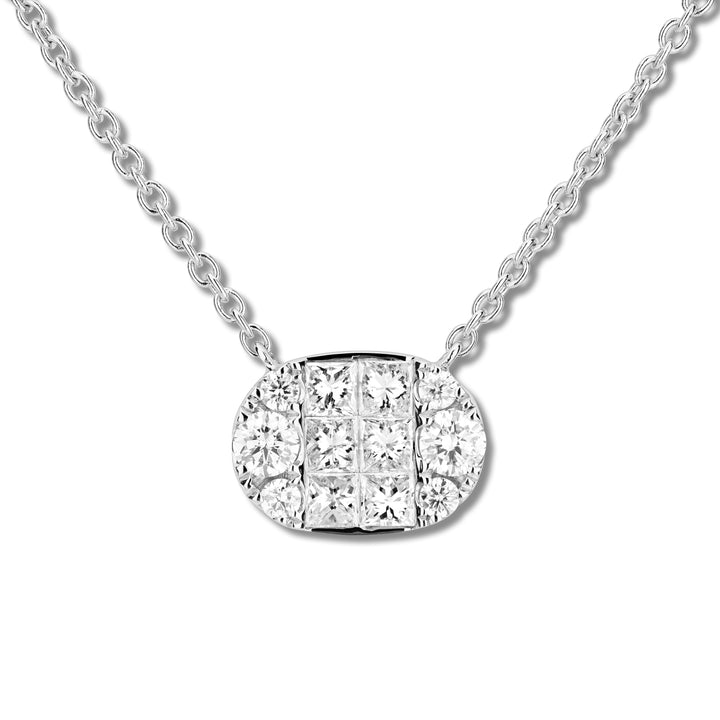 INVISIBLE HORIZONTAL OVAL PENDANT