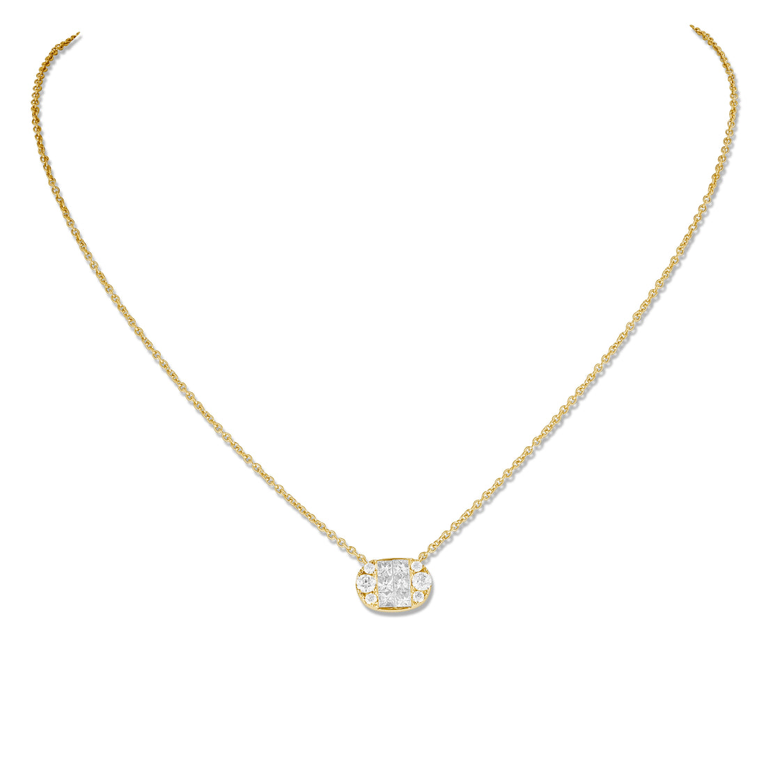 INVISIBLE HORIZONTAL OVAL PENDANT