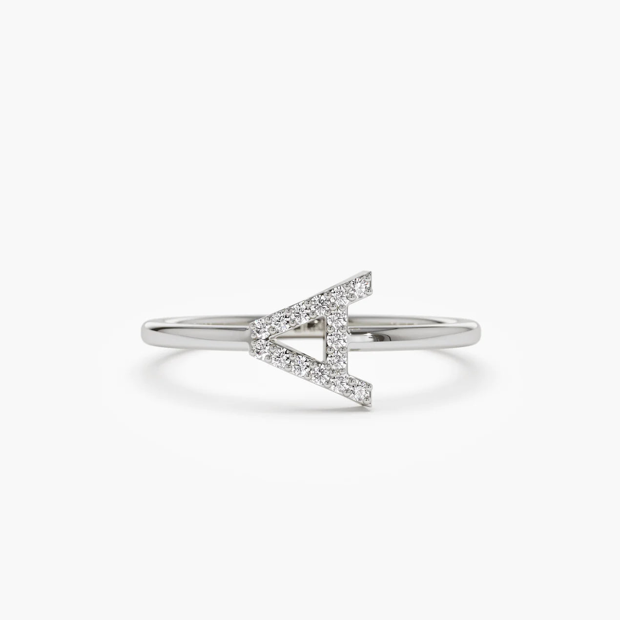 Sideways Diamond Letter Personalized Ring