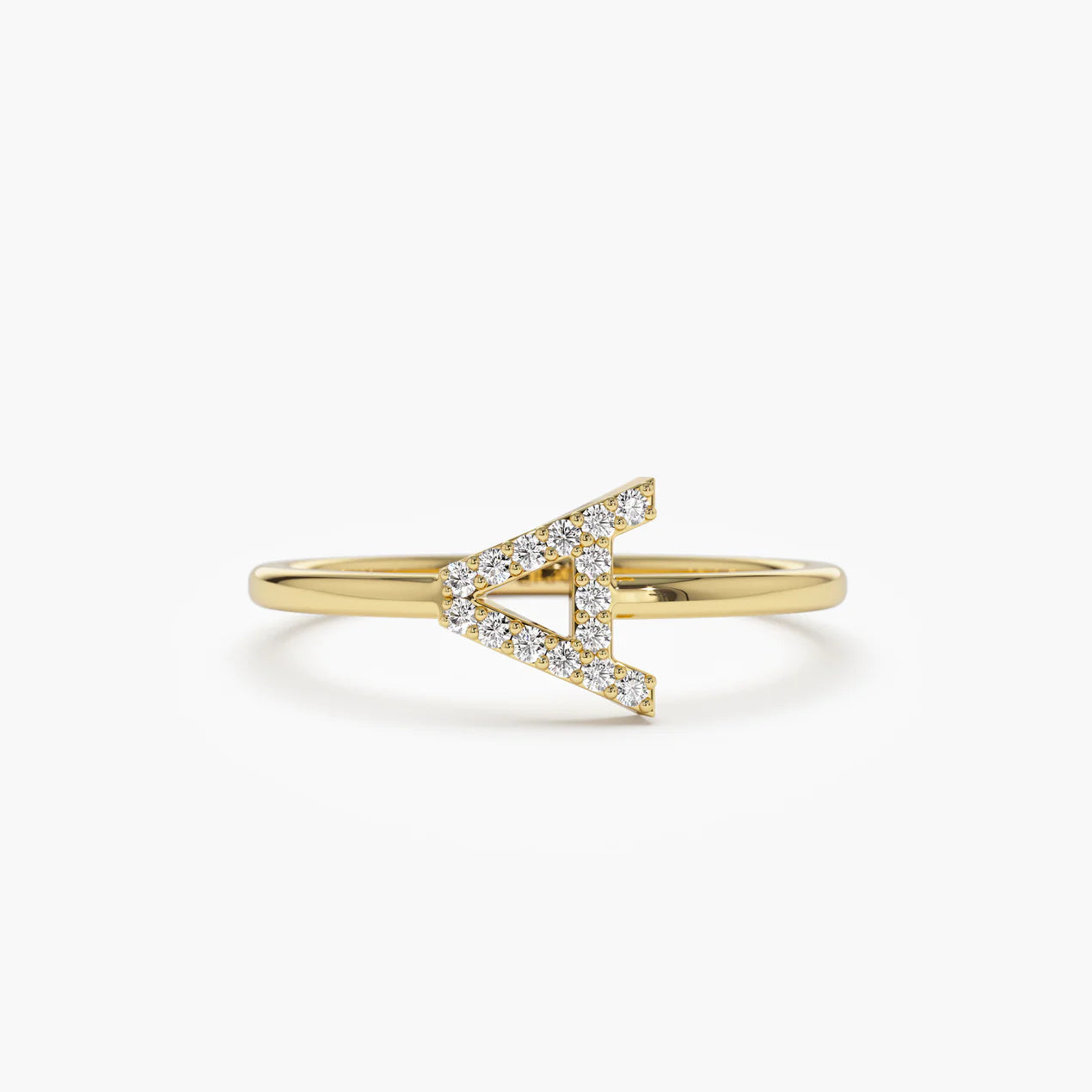 Sideways Diamond Letter Personalized Ring