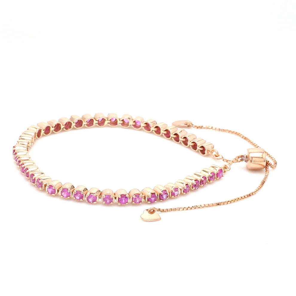 Hot Pink Sapphire Bolo Bracelet