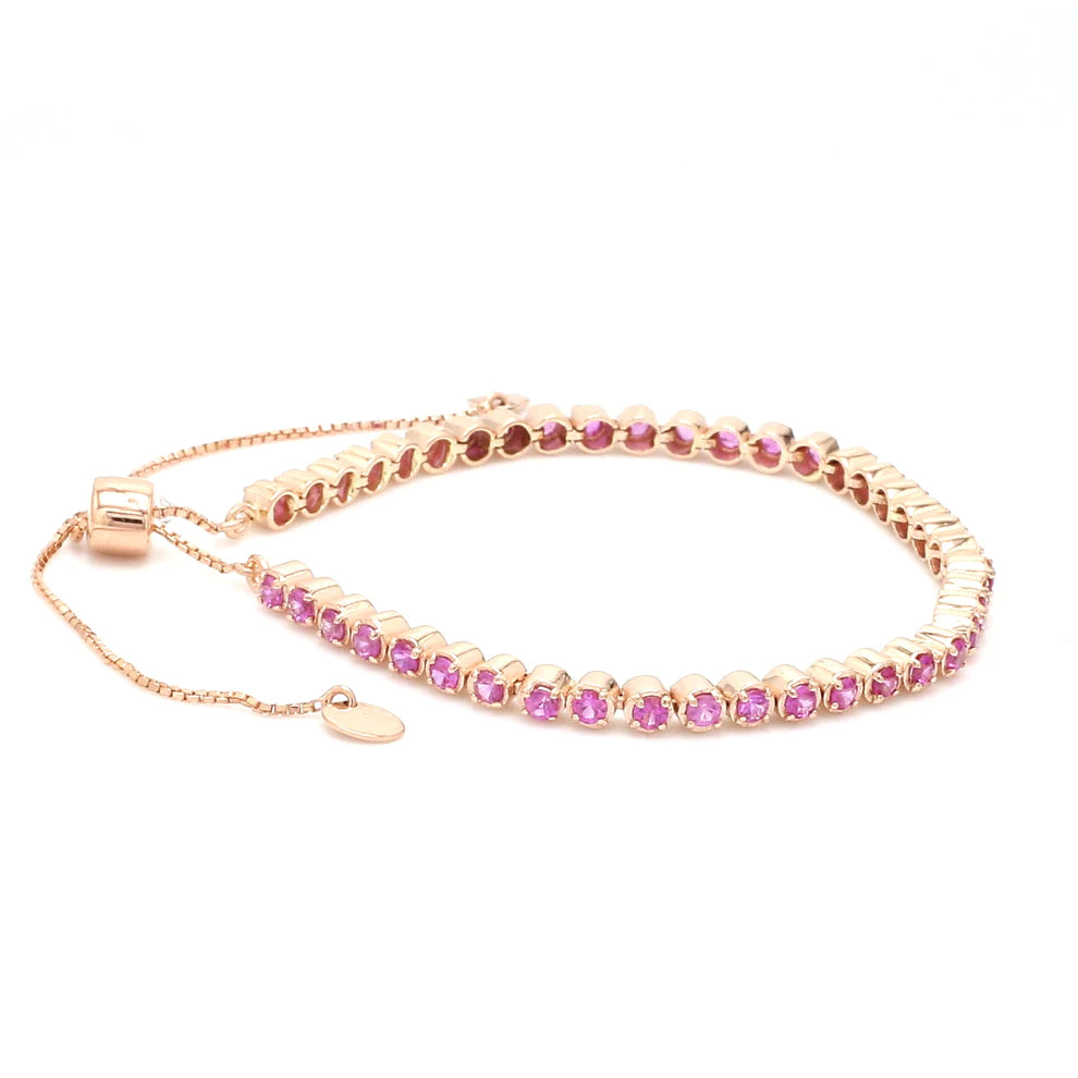 Hot Pink Sapphire Bolo Bracelet