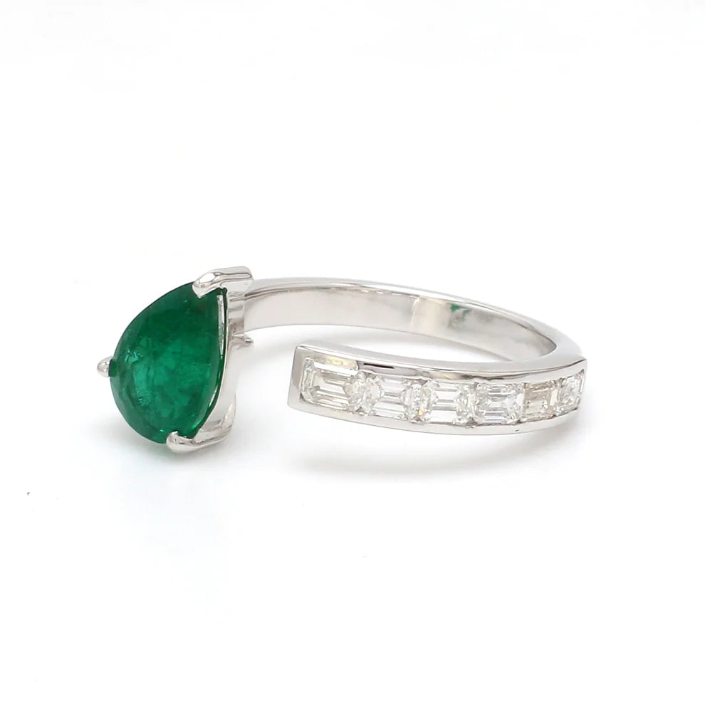 Emerald Pear Cut Ring