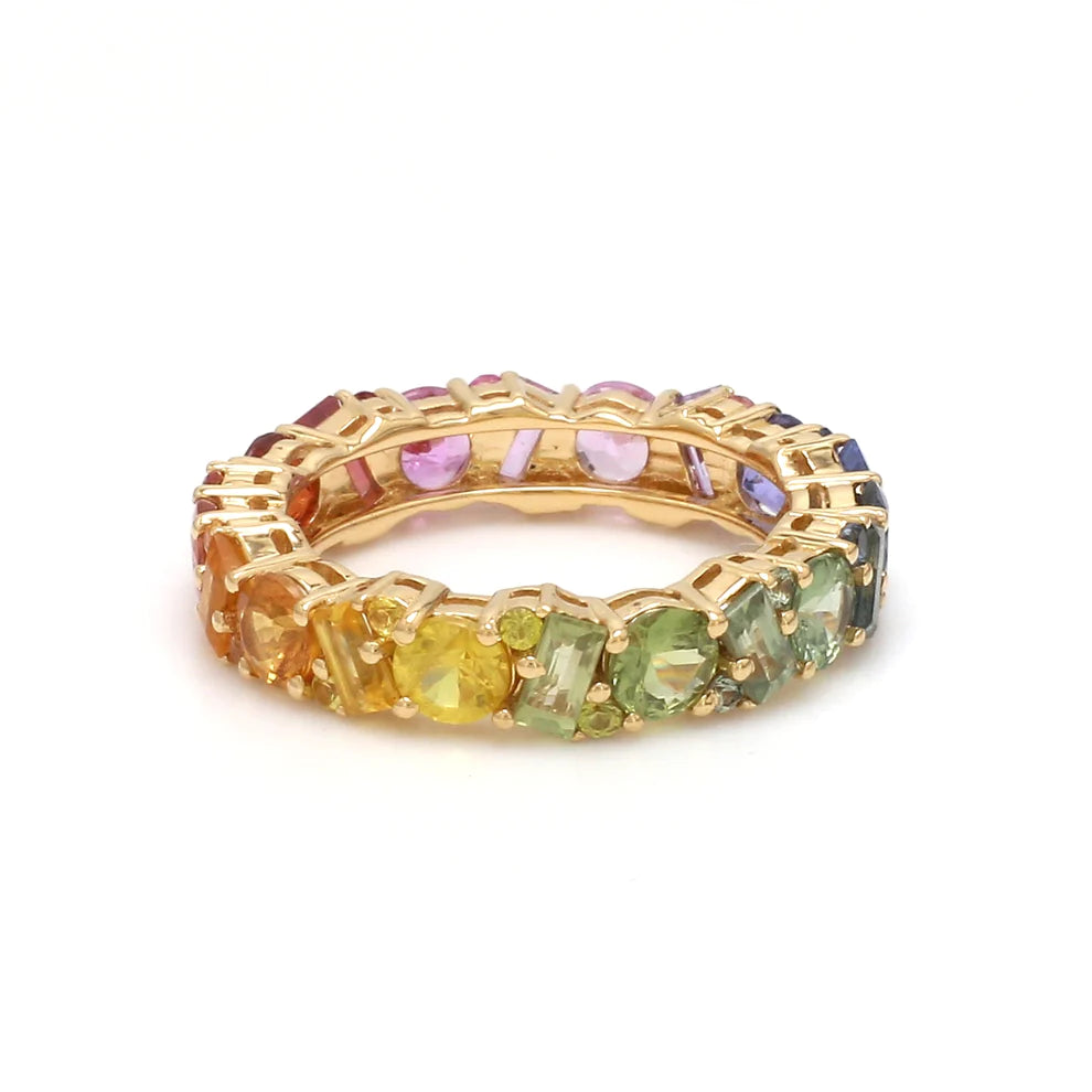 Rainbow Sapphire Round and Baguette