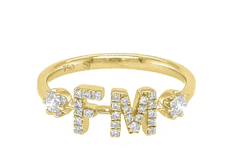 Personalized 2 Letter Round Ring