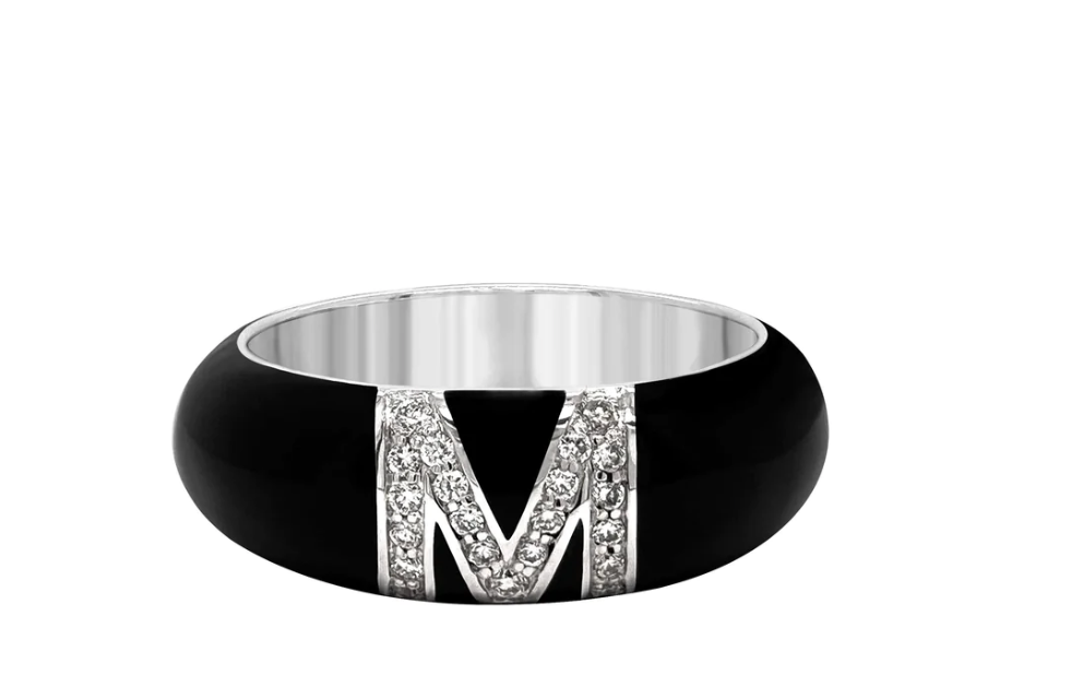 Personalized One Letter Enamel Ring 