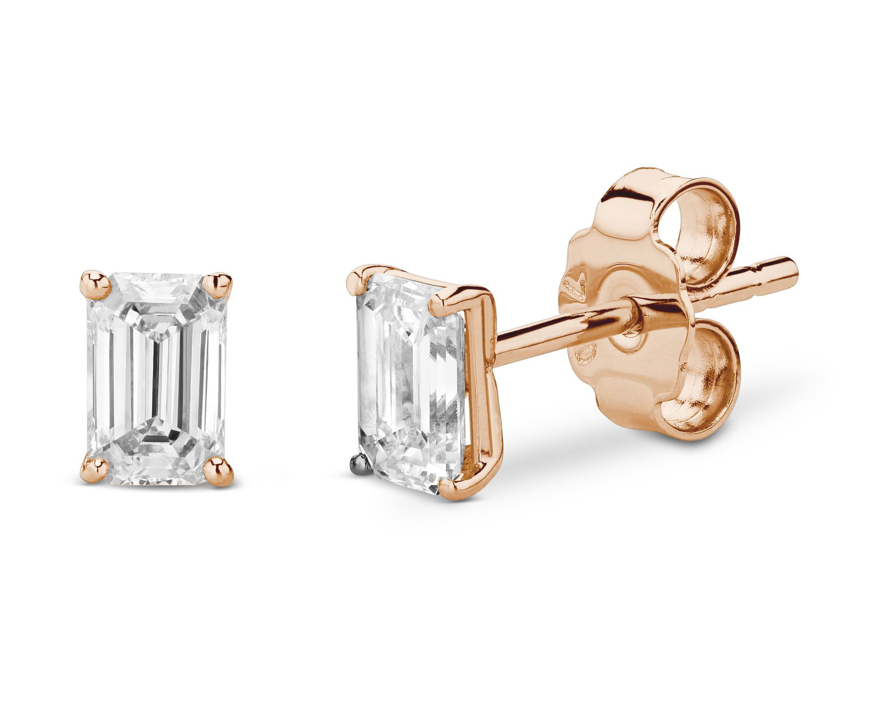 Emerald cut earrings