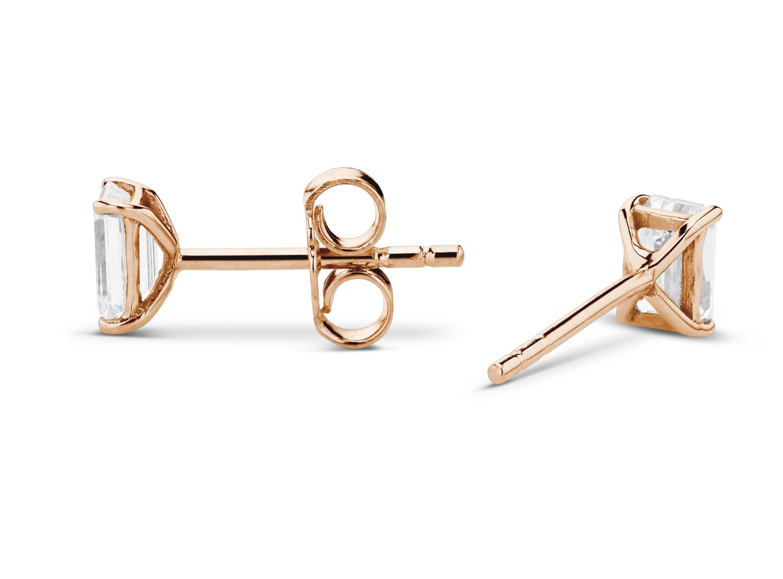 Emerald cut earrings
