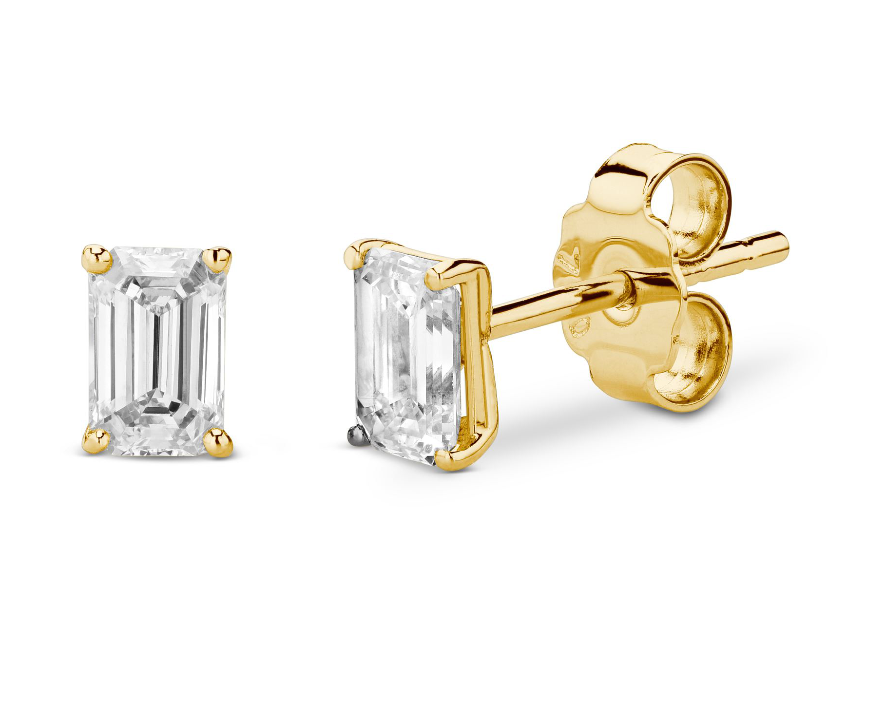 Emerald cut earrings