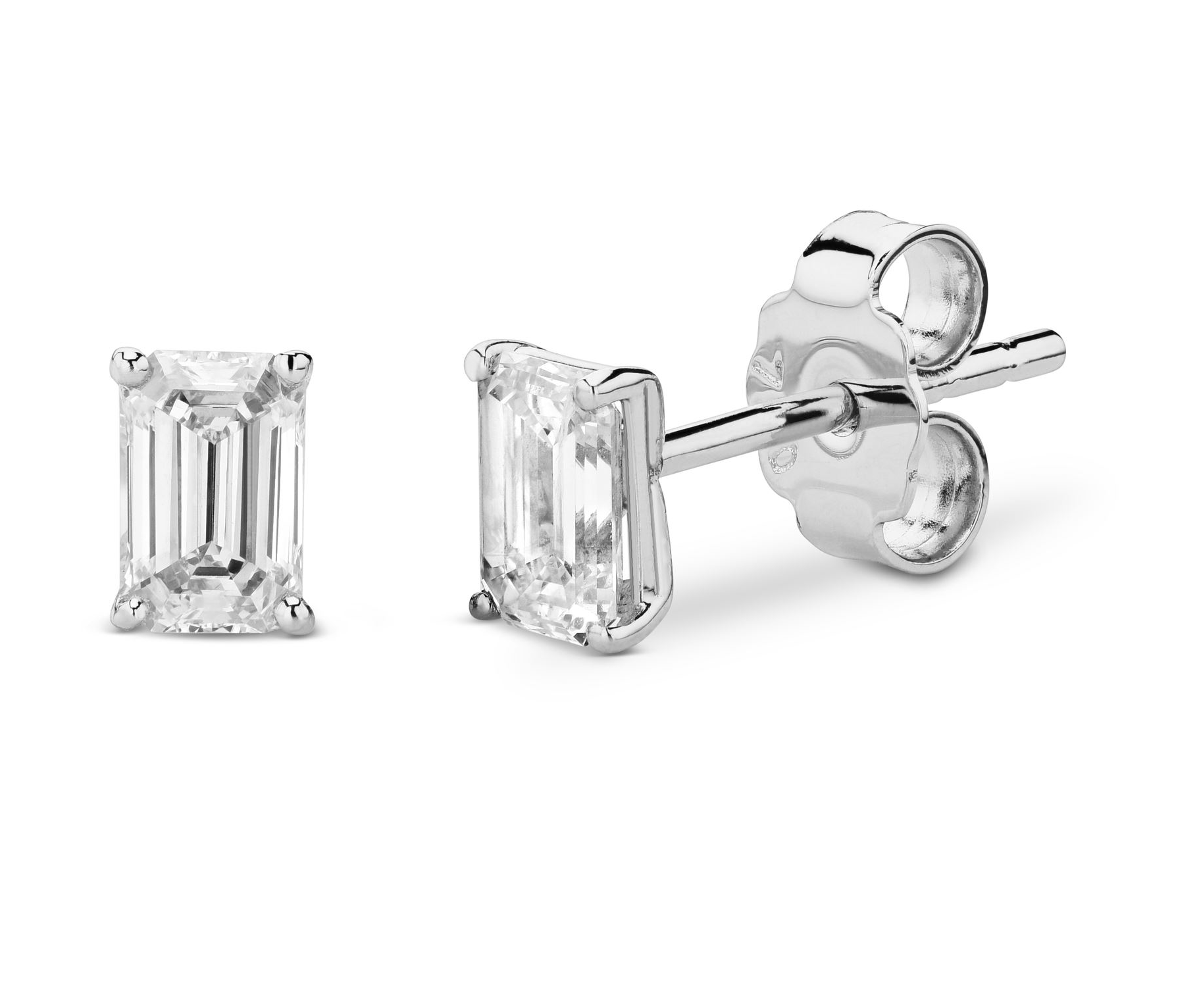 Emerald cut earrings