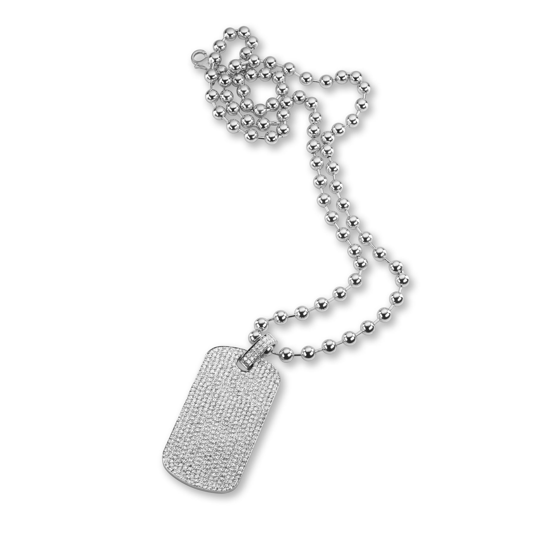 Diamanten ketting met legerplaat