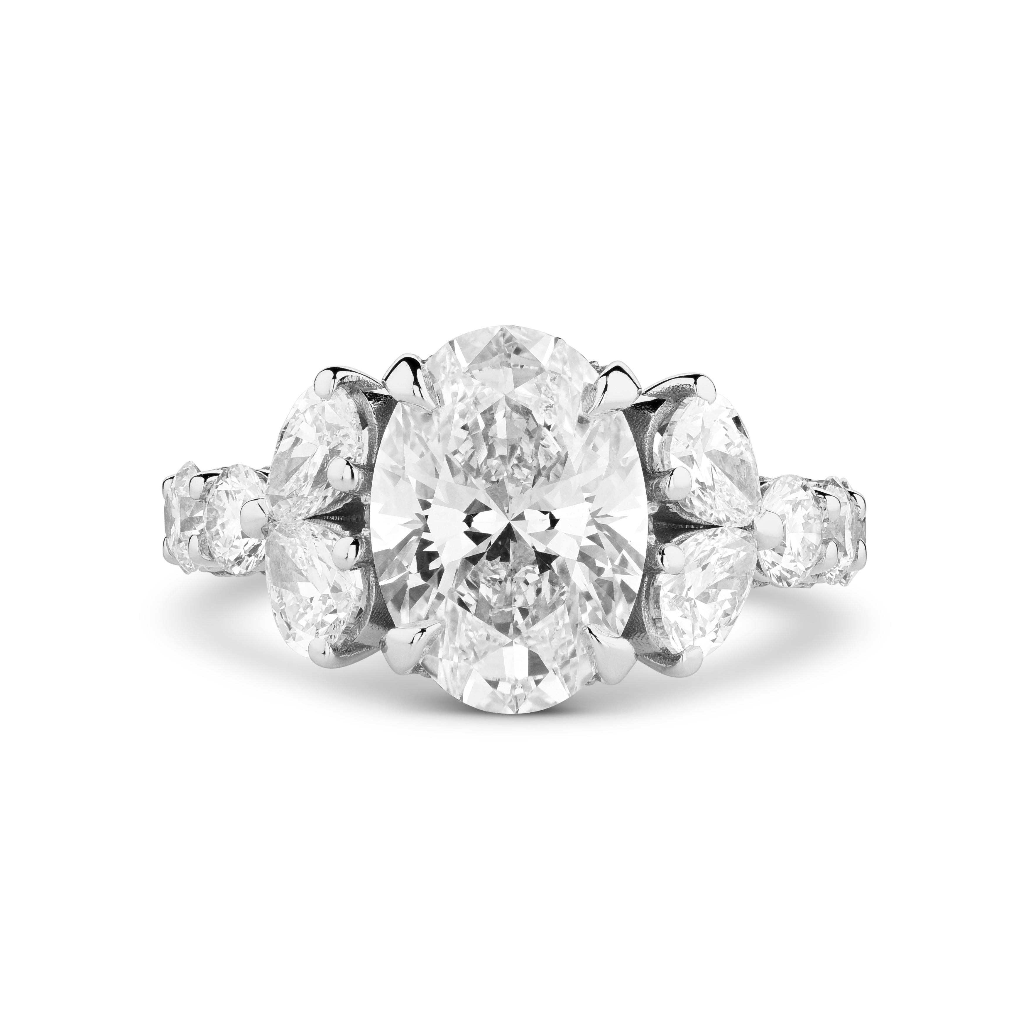 Oval and Pear Cut Diamond 3.5ct Ring 