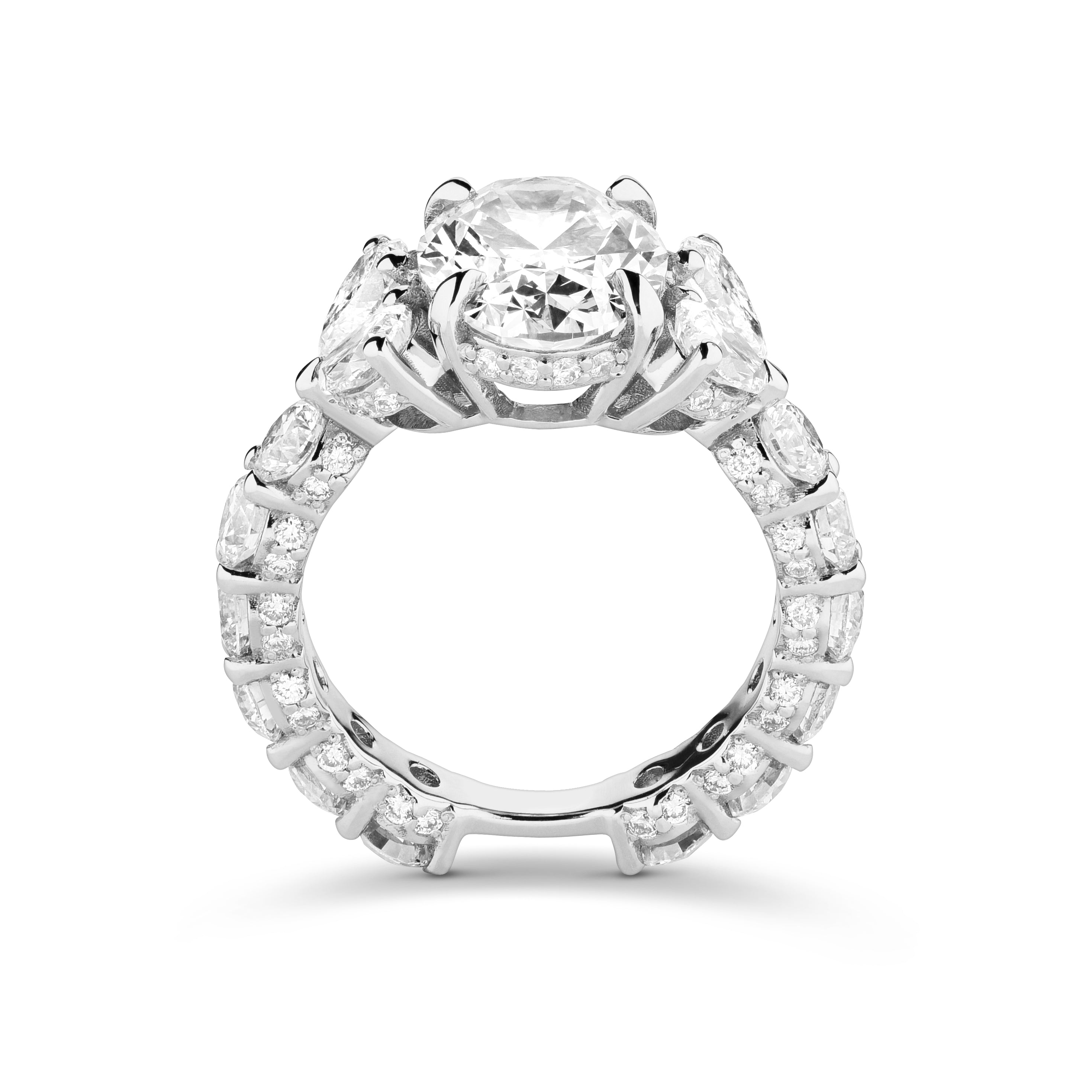 Oval and pear cut diamond 3.5ct ring