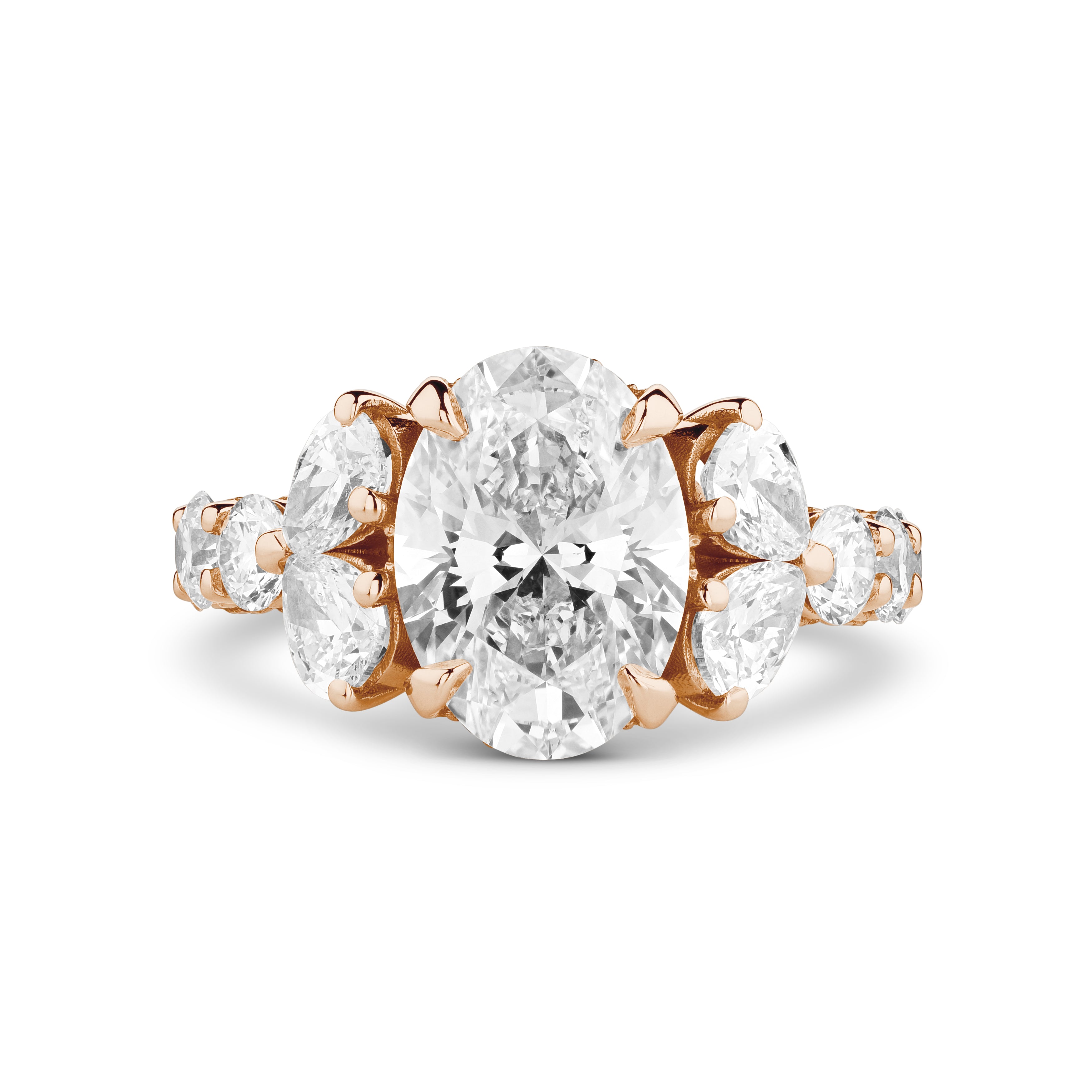 Oval and pear cut diamond 3.5ct ring