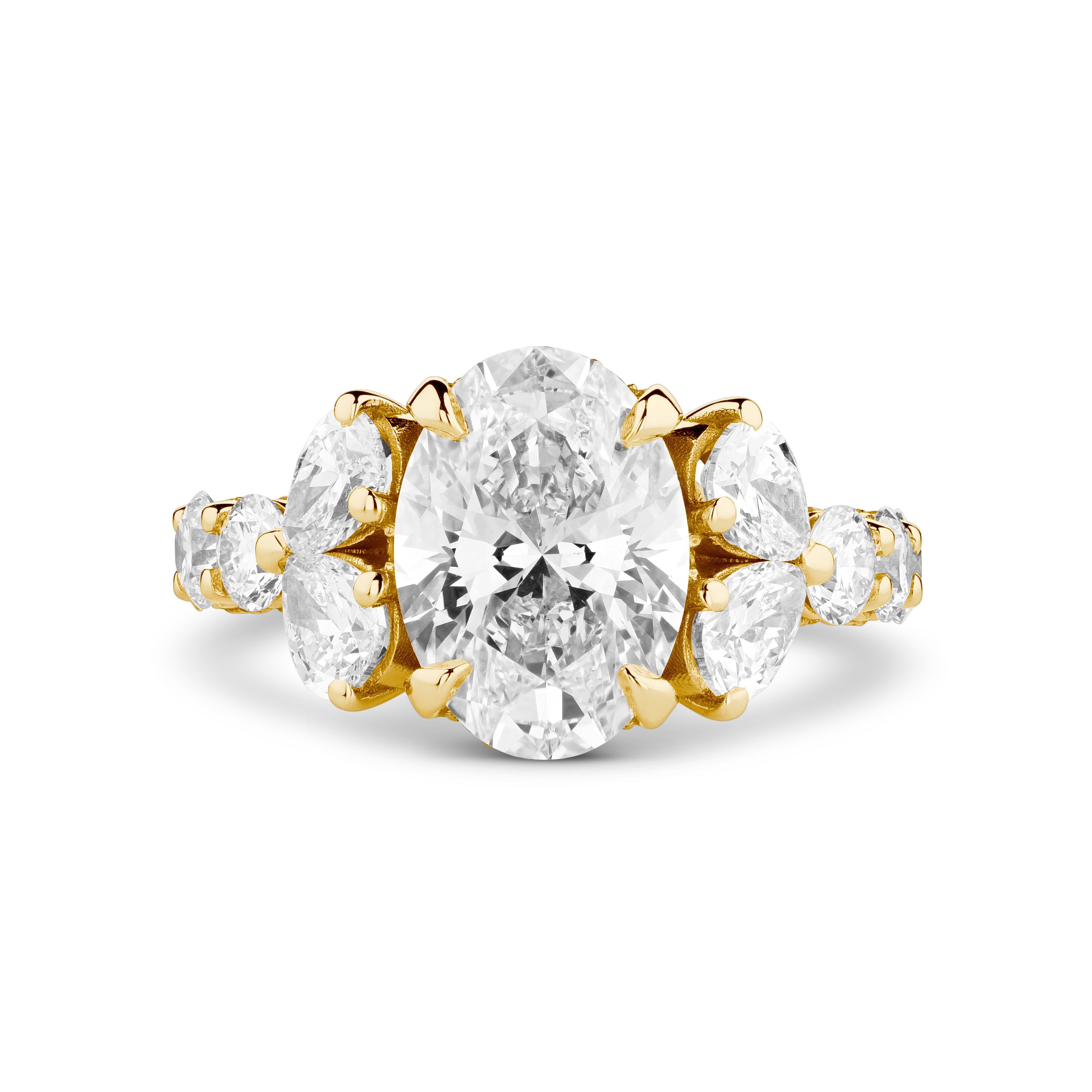 Oval and pear cut diamond 3.5ct ring