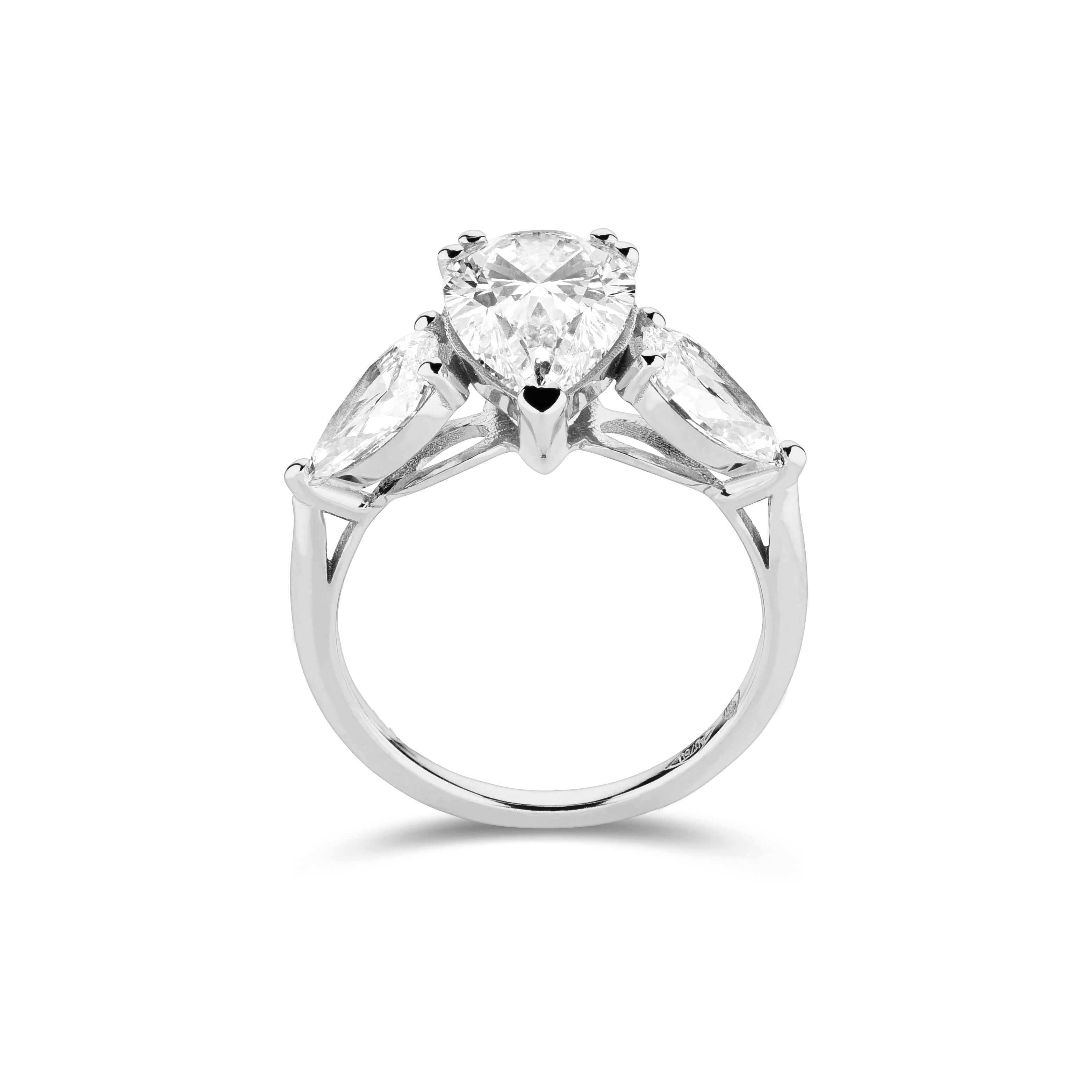 Oval and pear shape 2ct ring