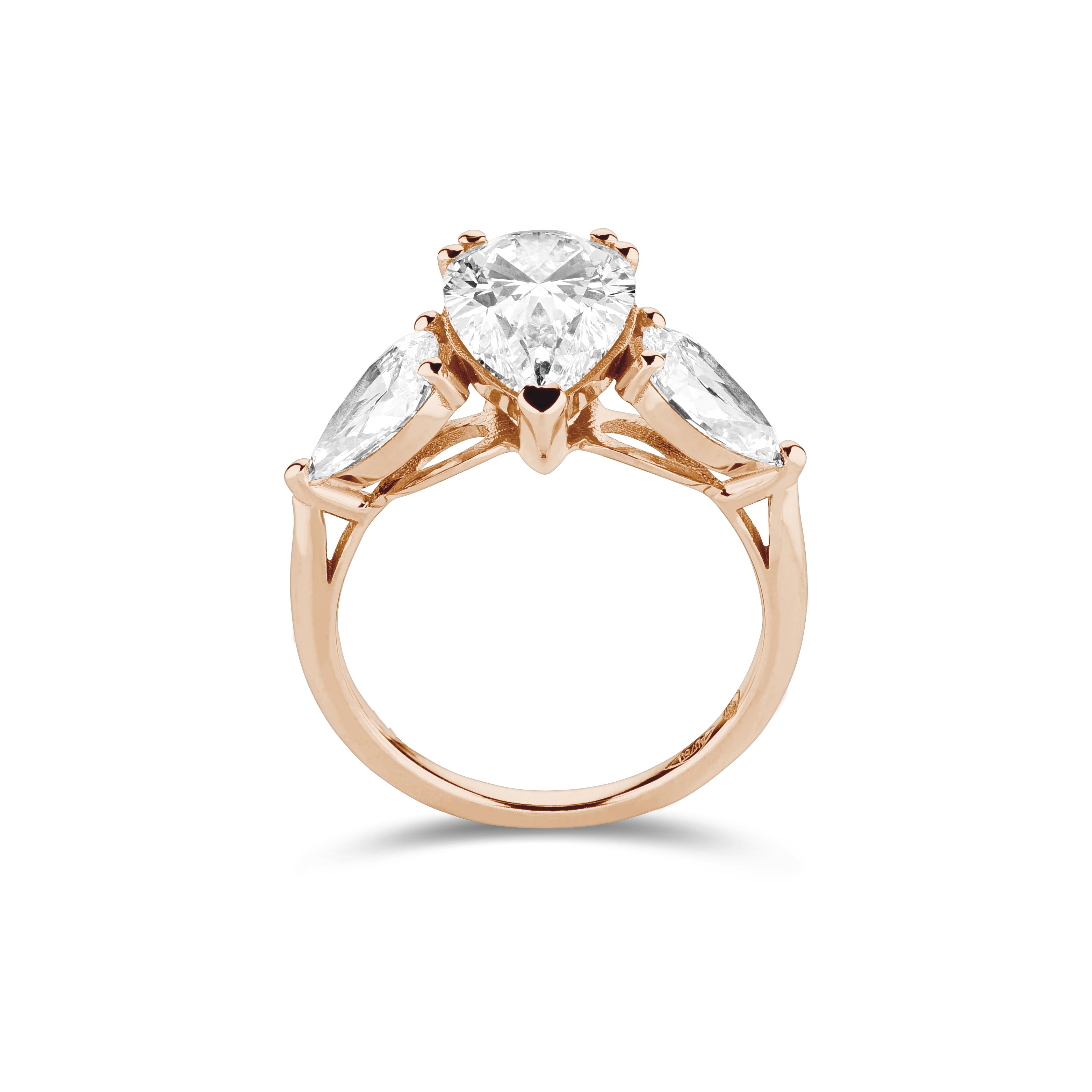 Oval and pear shape 2ct ring