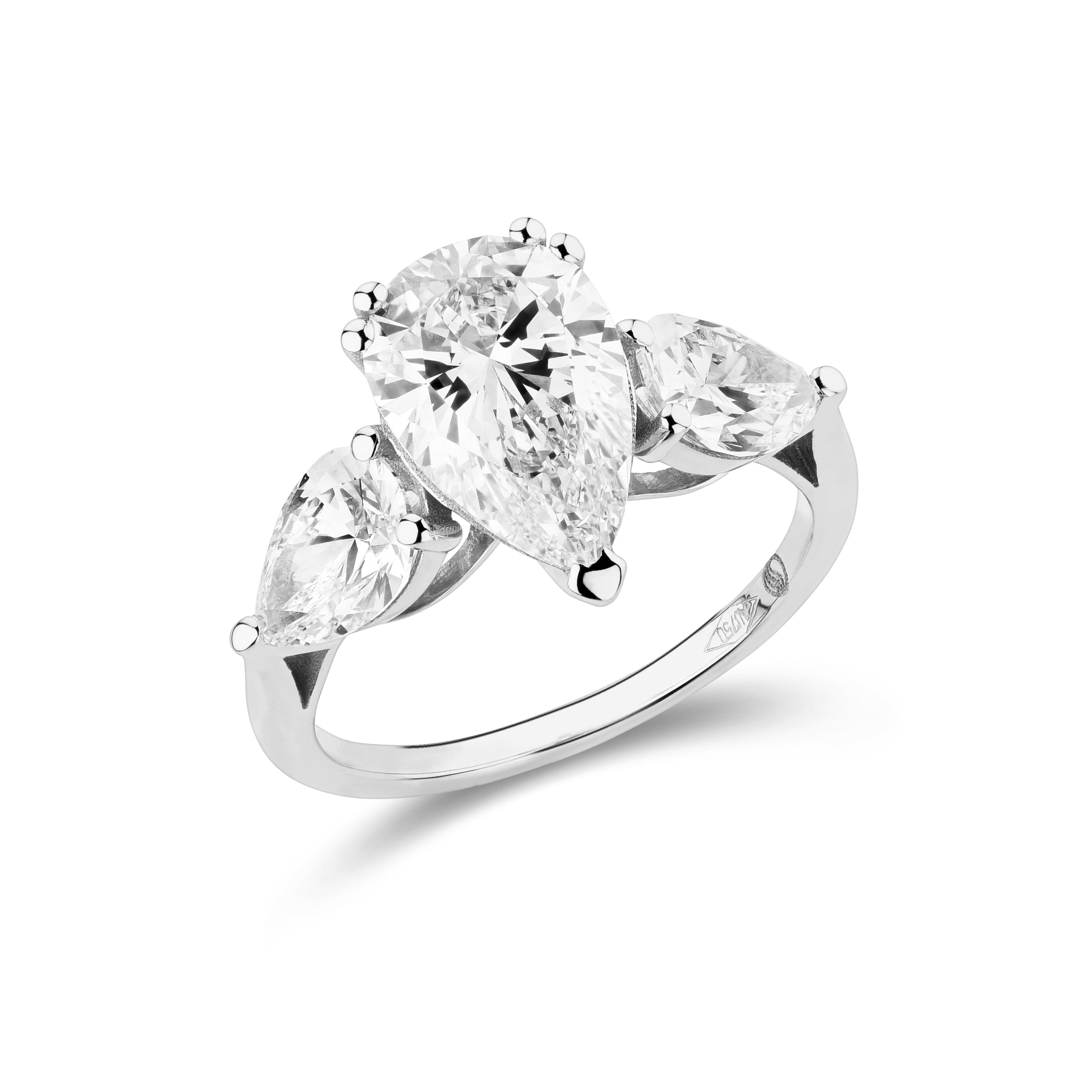 Oval and pear shape 2ct ring