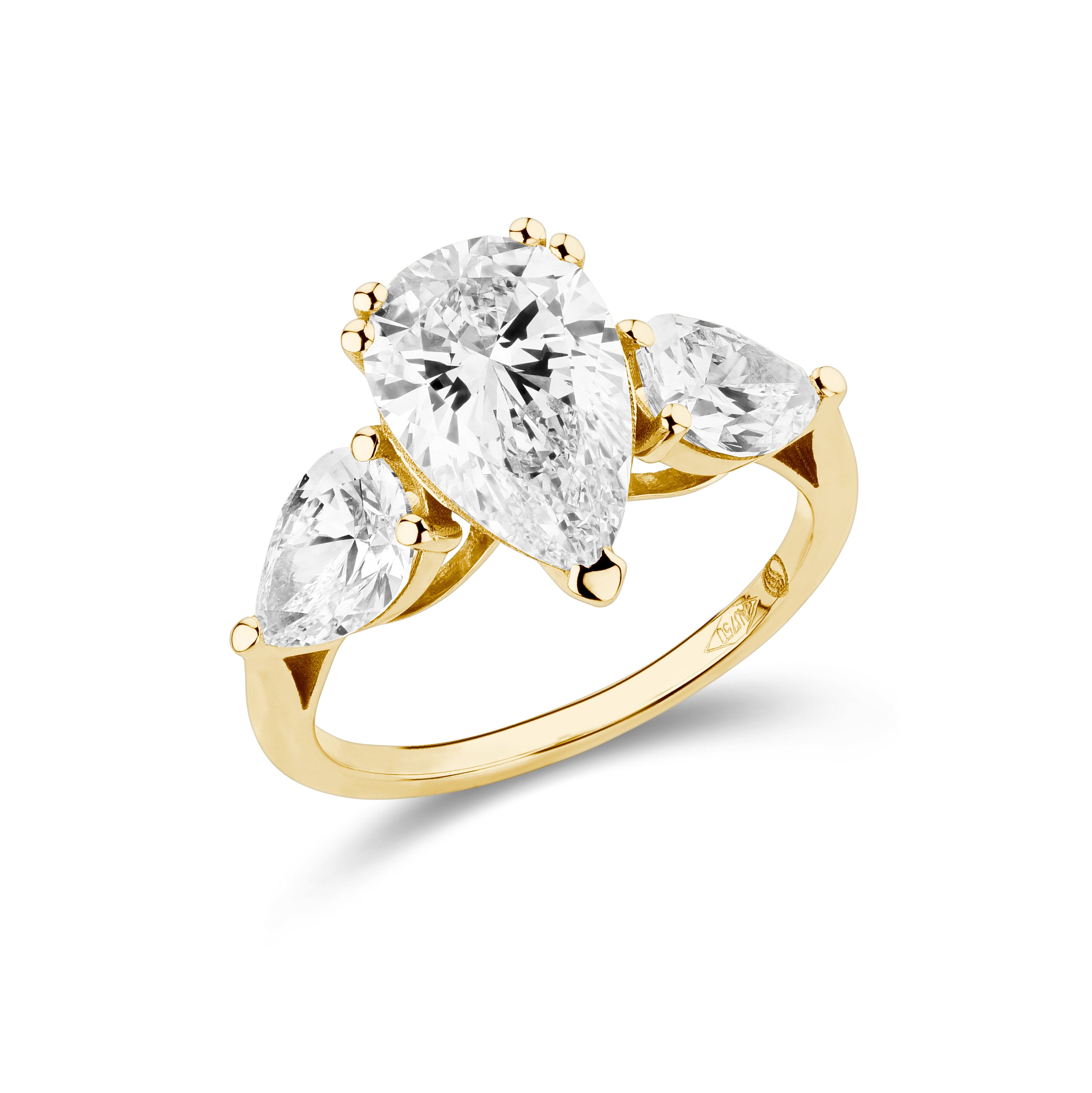 Oval and pear shape 2ct ring