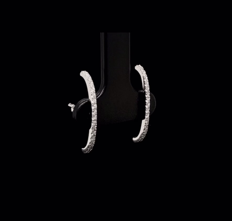 ARC SHAPED ROUND DIAMOND EARRINGS