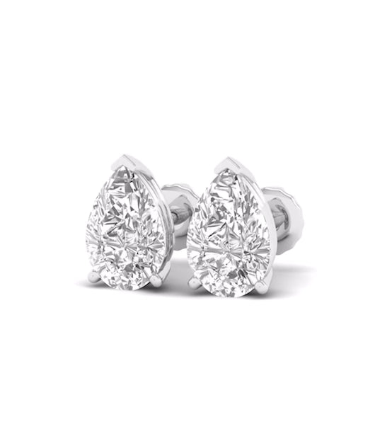PEAR SOLITAIRE EAR STUD