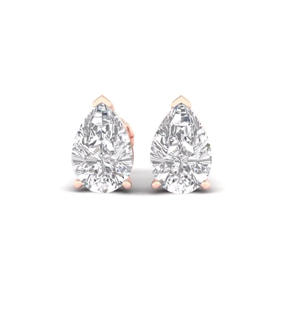 PEAR SOLITAIRE EAR STUD
