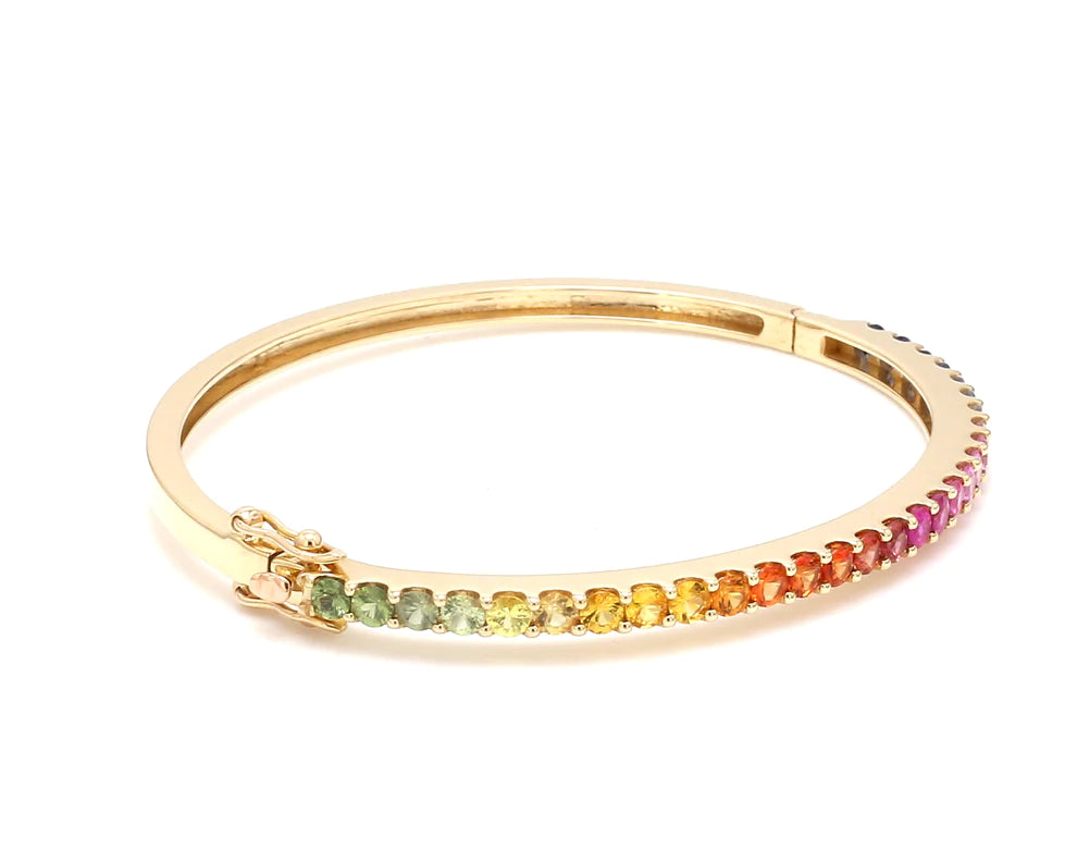 Rainbow Sapphire Round Bangle