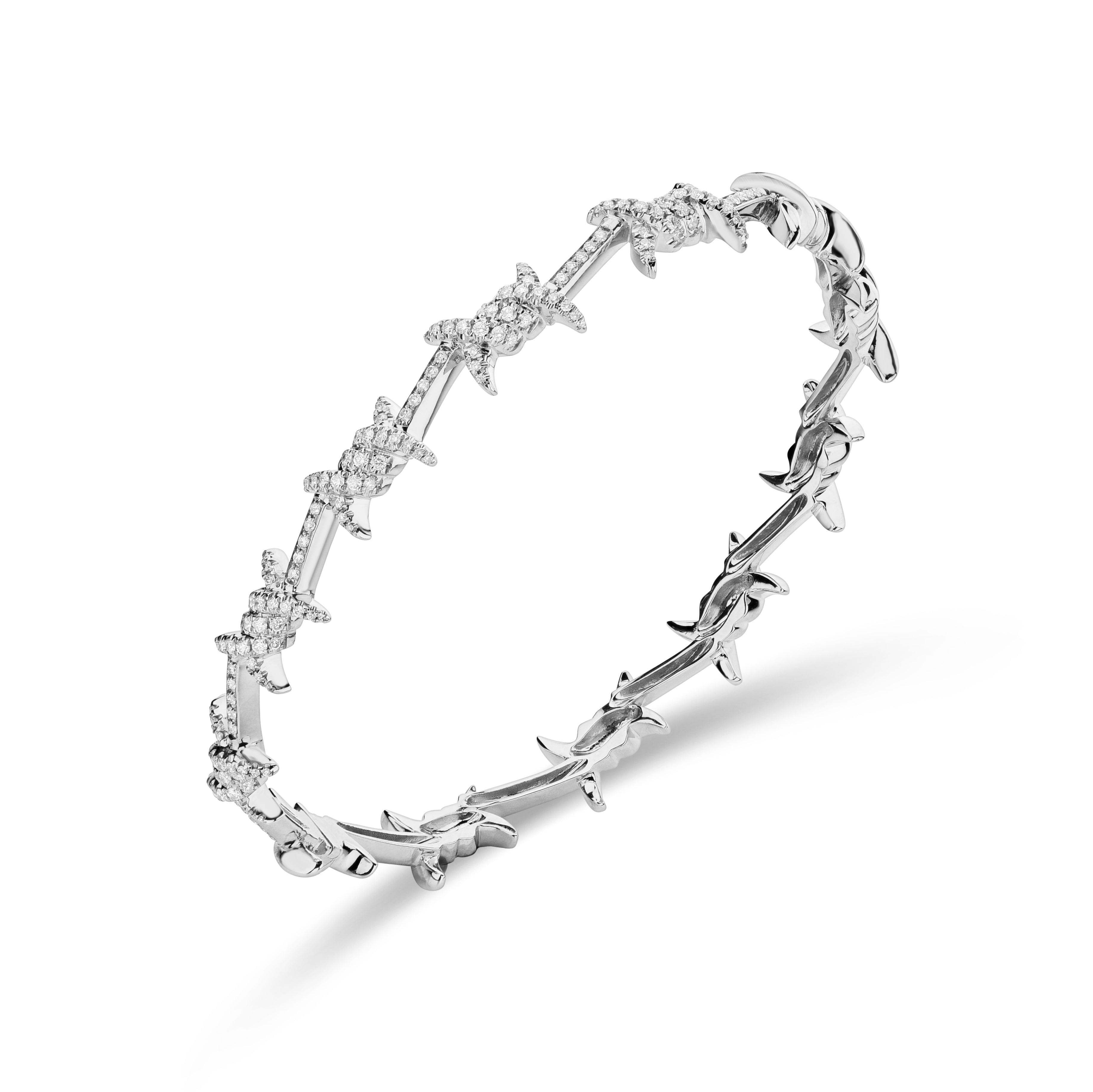 Wired diamond bangle