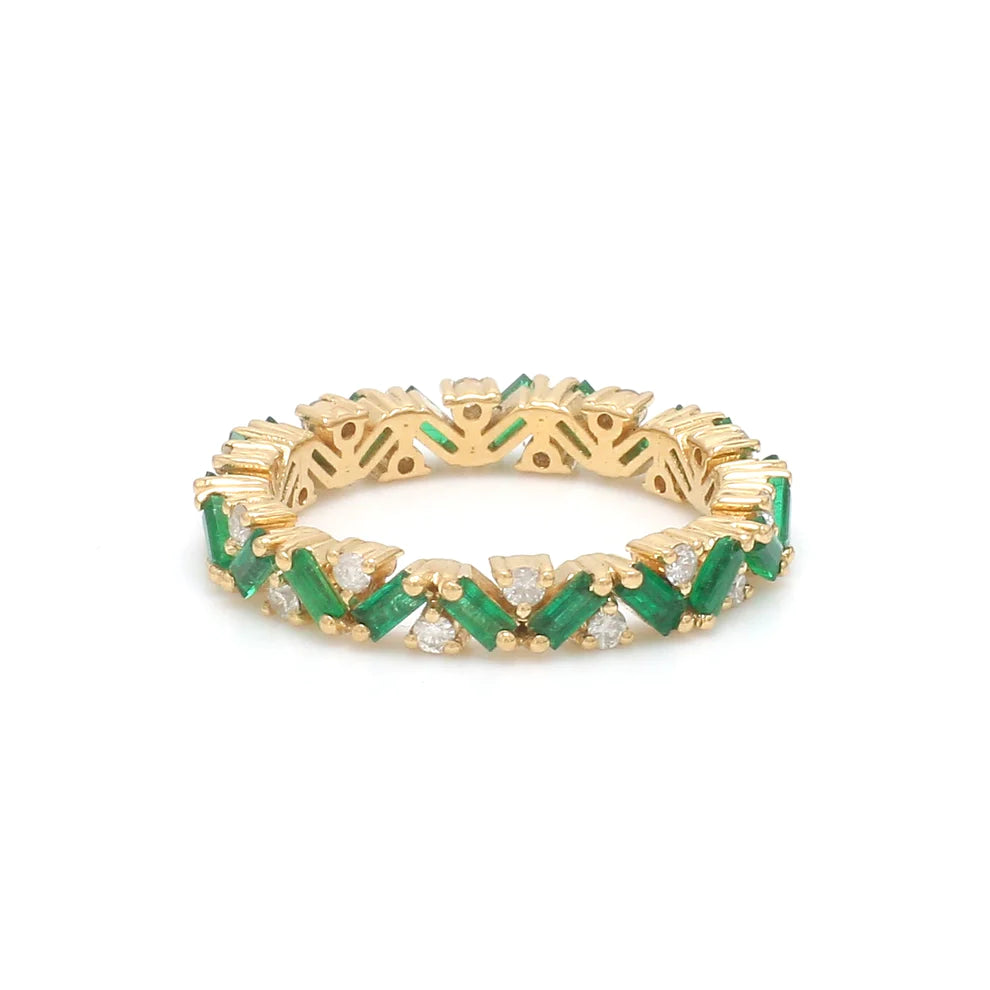 Emerald Baguette Diamond Ring